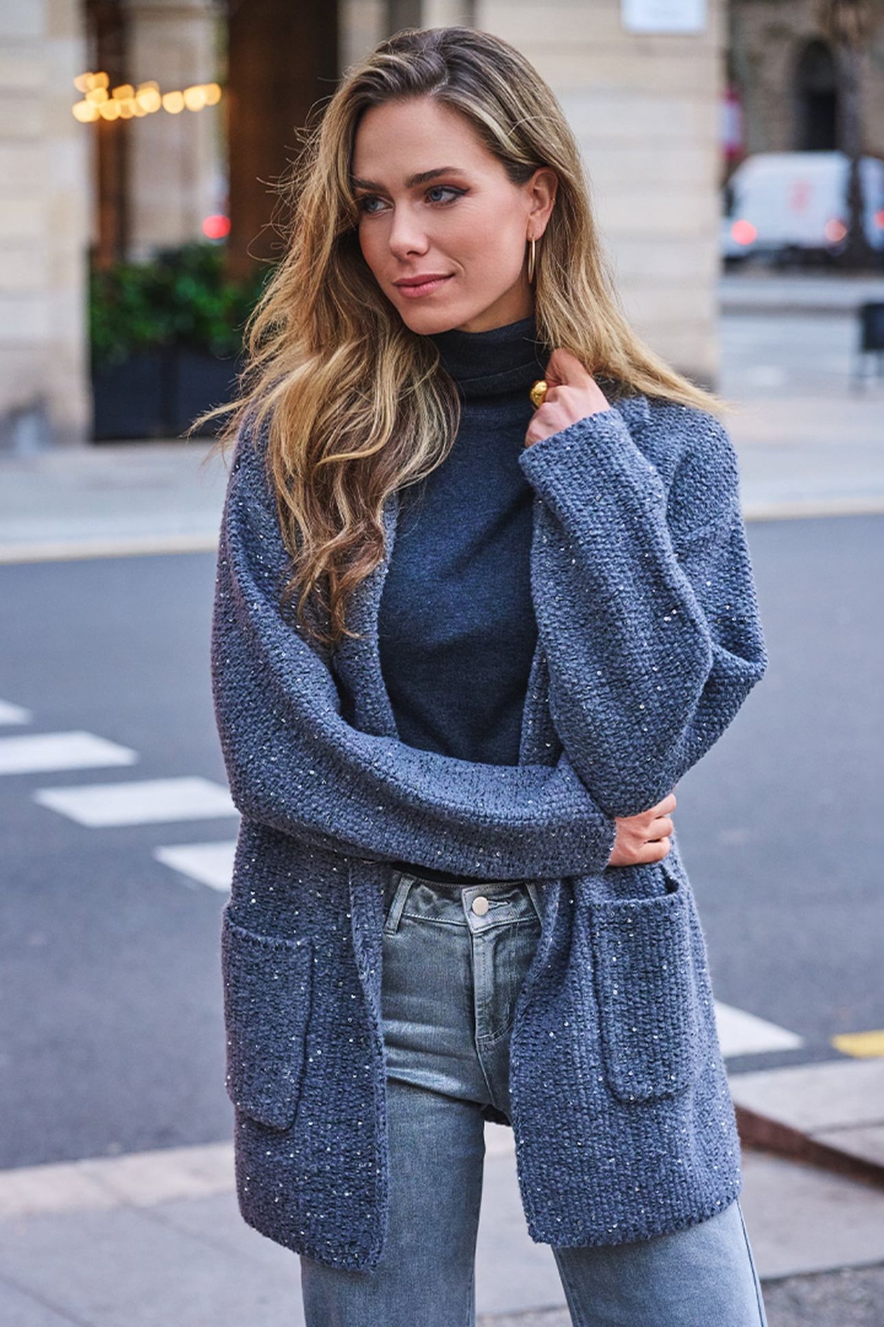 CARDIGAN BLAZER DARK GREY MELANGE 8