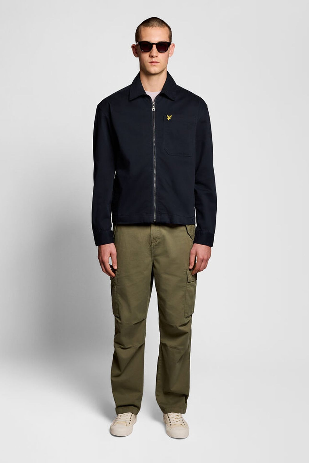 ENZYME WASH ZIP THROUGH OVERSHIRT DARK NAVY 3