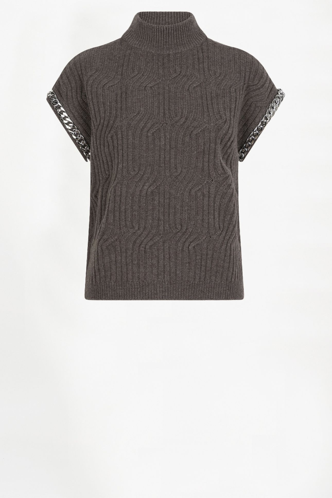 MELOE SLEEVELESS CHAIN SWEATER ANTIQUE GREY 4