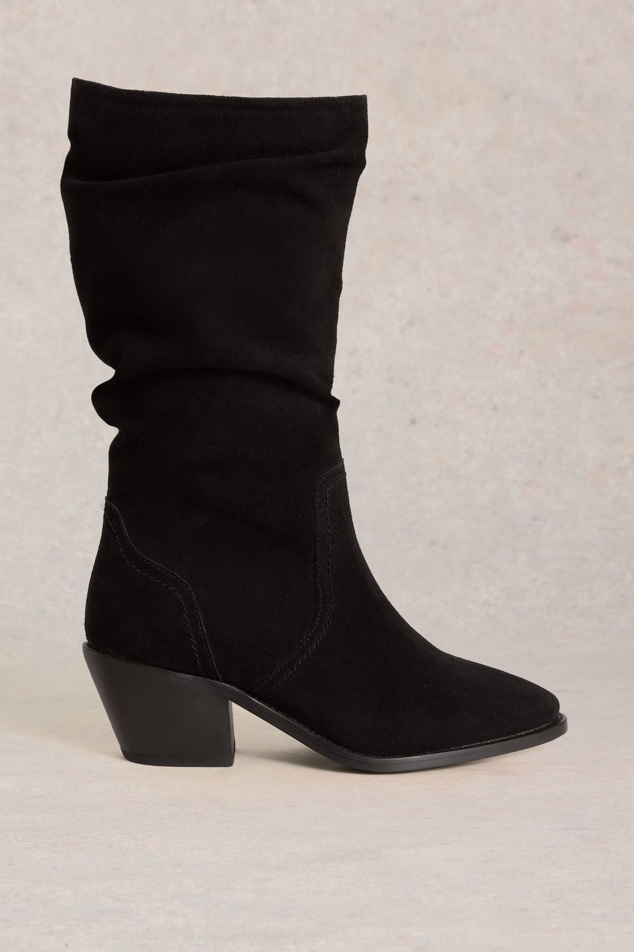 AZALEA SUEDE MID SLOUCH BOOT PURE BLK 1
