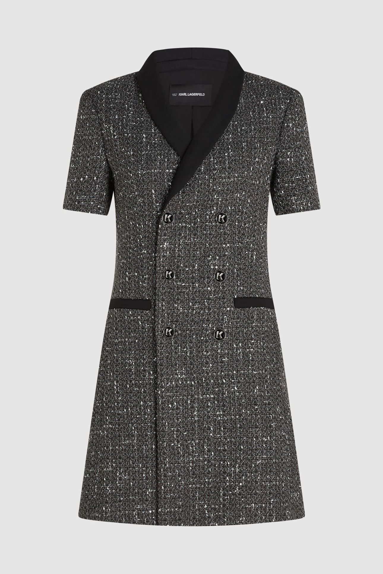 TAILORED BOUCLE BLAZER DRESS GREY BOUCLE 1