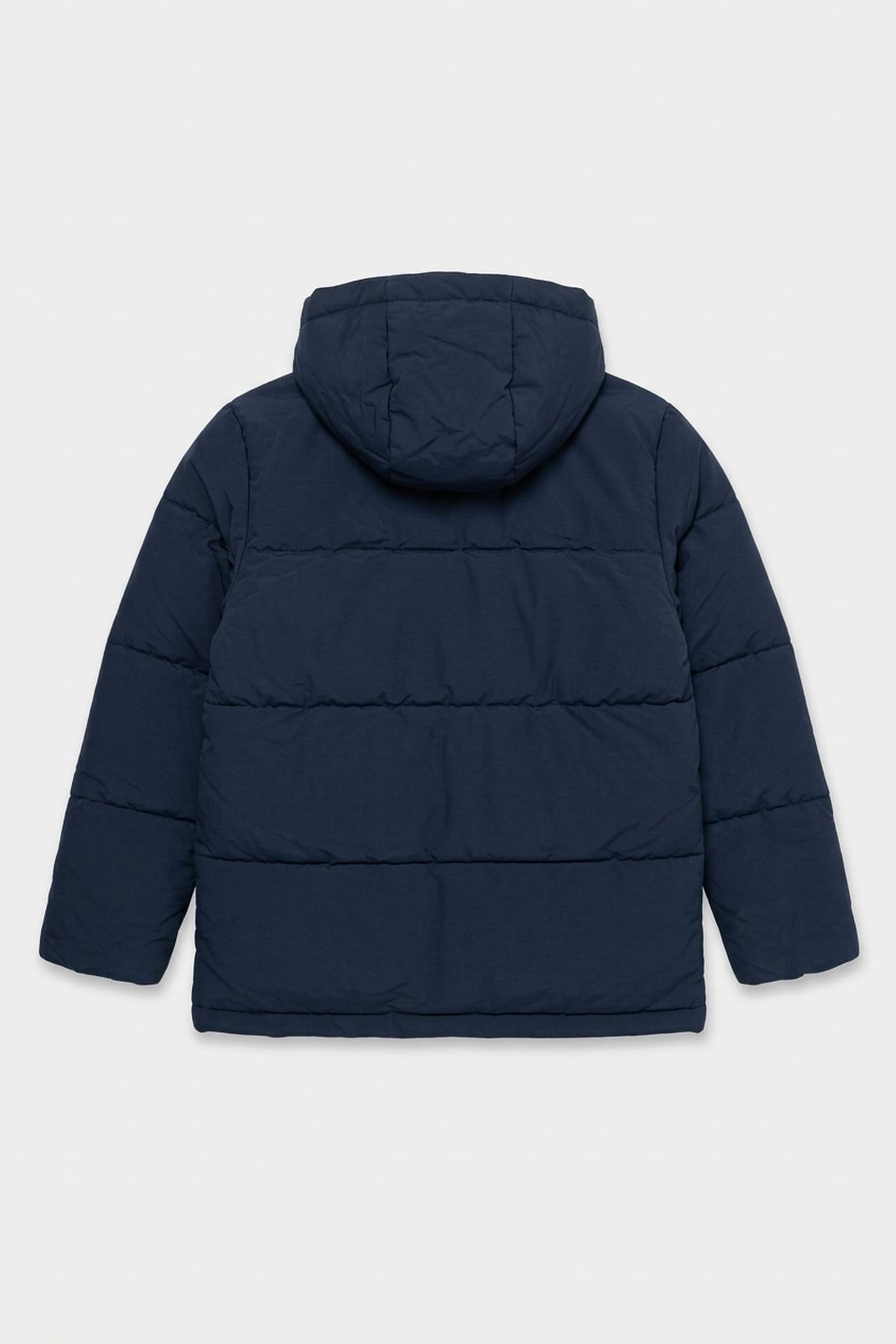 BOYS WIDE BAFFLE PUFFA COAT NAVY 3