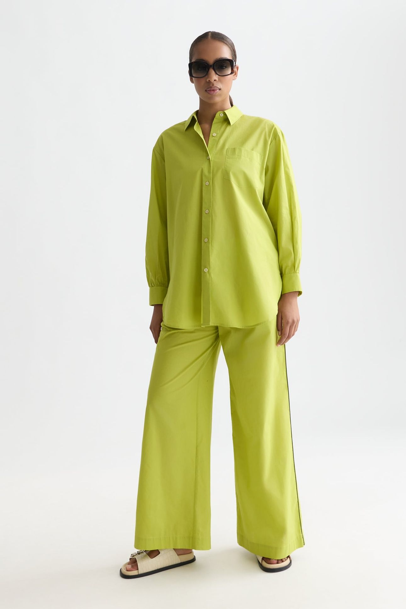 COTTON VOILE PULL ON BEACH PANTS GREEN OASIS 3