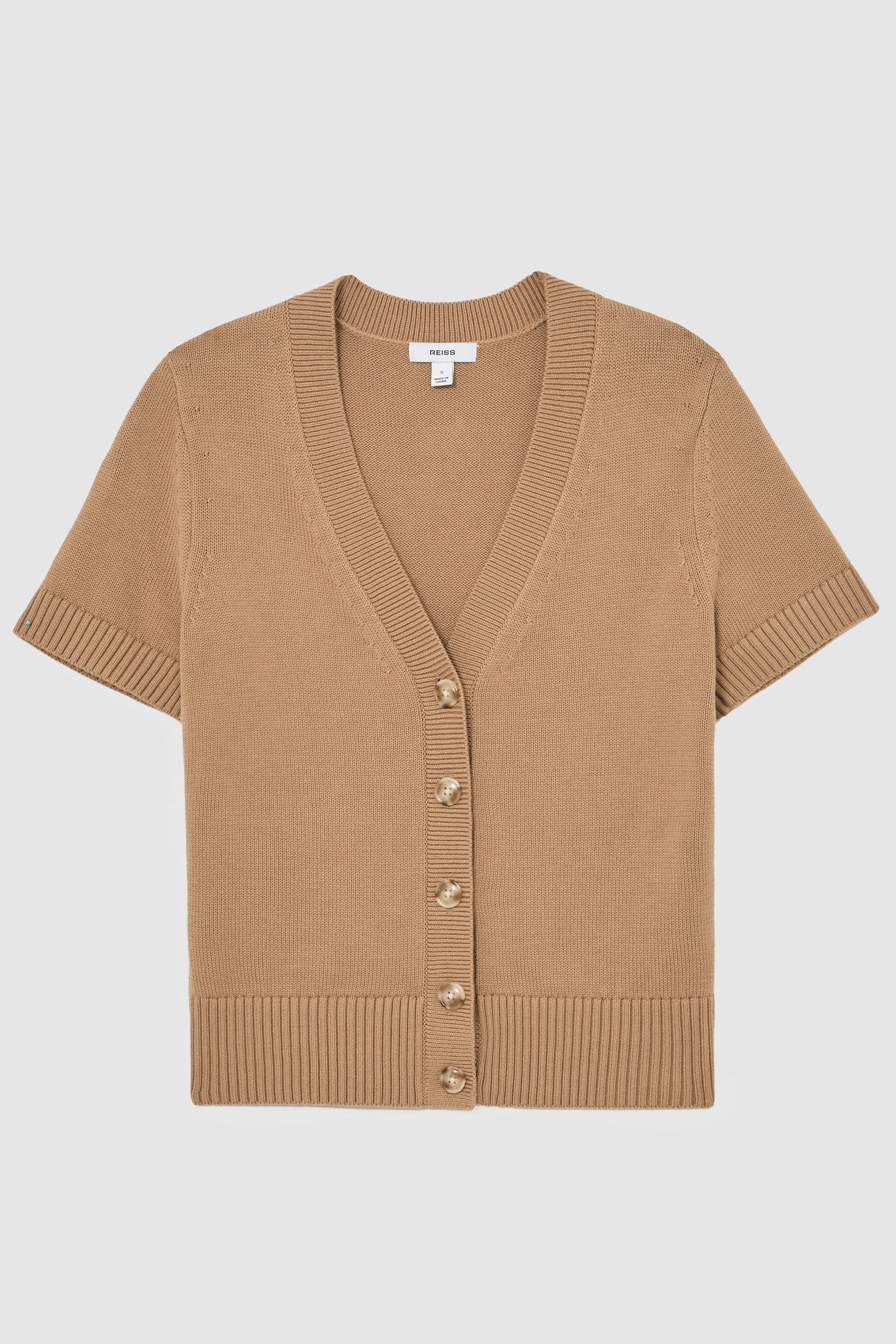 V NECK CARDIGAN CAMEL 4