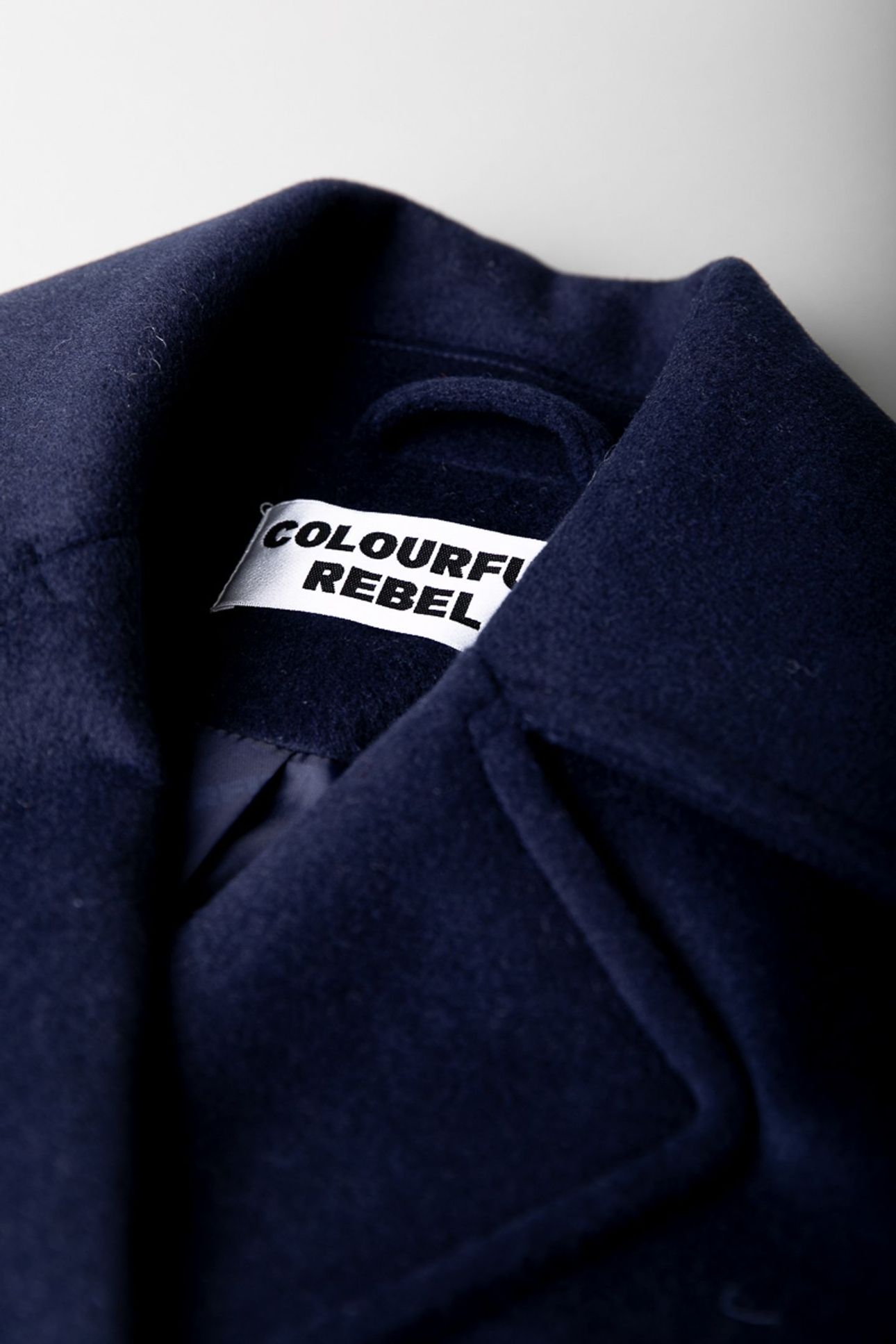 ZANIA DOUBLE BREASTED WOOL LONG COAT NAVY 7