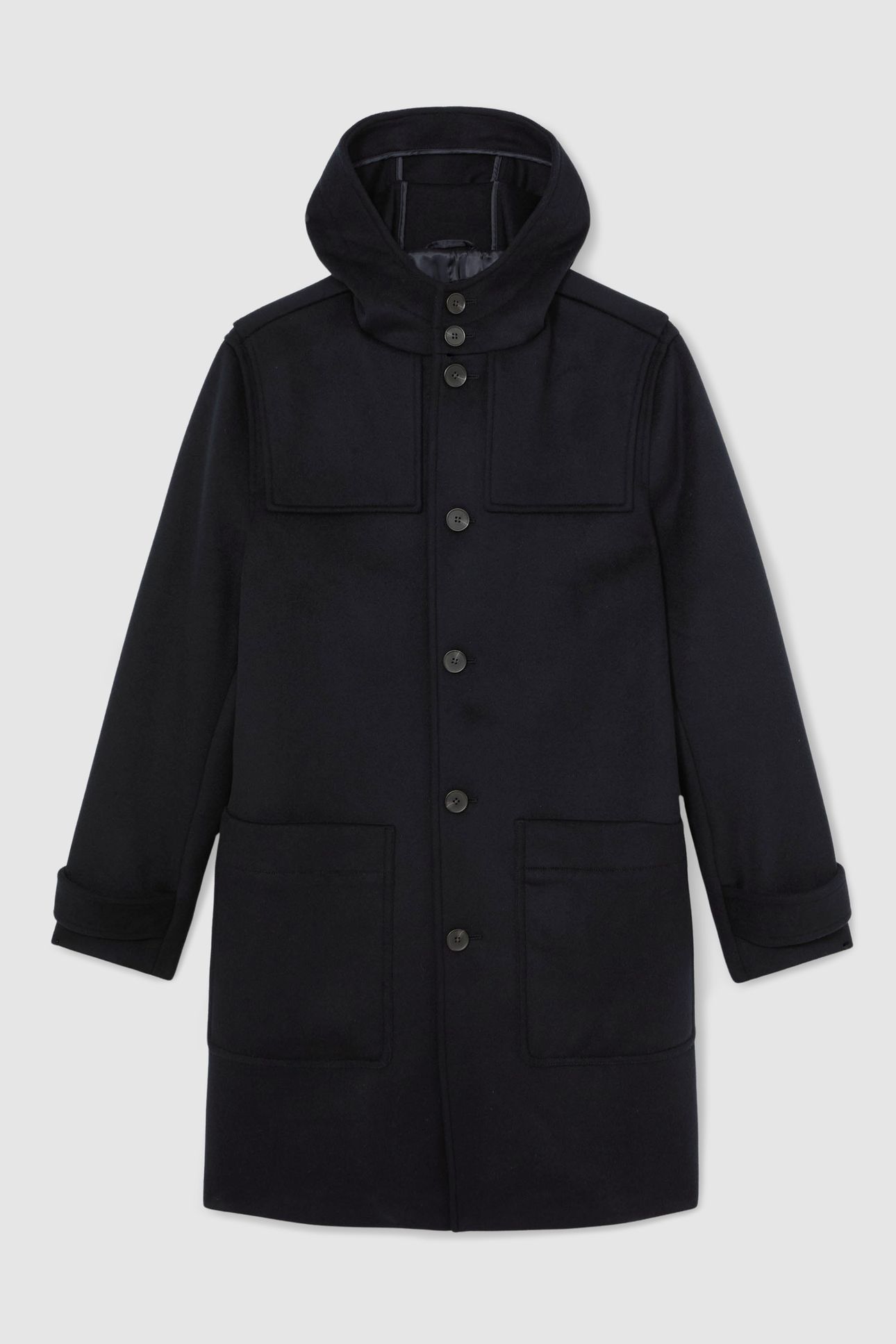LS HOODED DUFFLE COAT NAVY 3