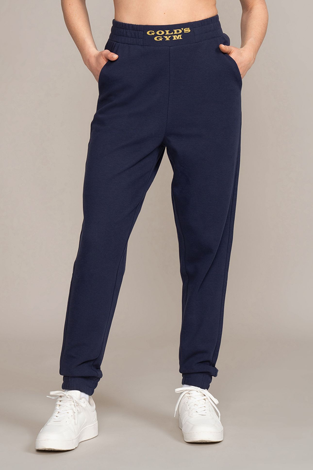 LADIES SWEAT PANTS RUBBER PRINT NAVY 2