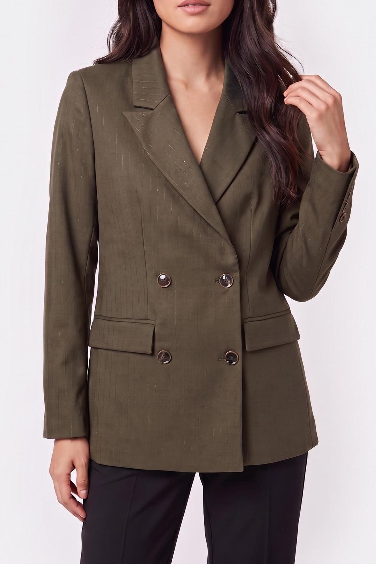 VILLON - GREEN SUIT JACKET WITH LUREX TENNIS STRIPES 1
