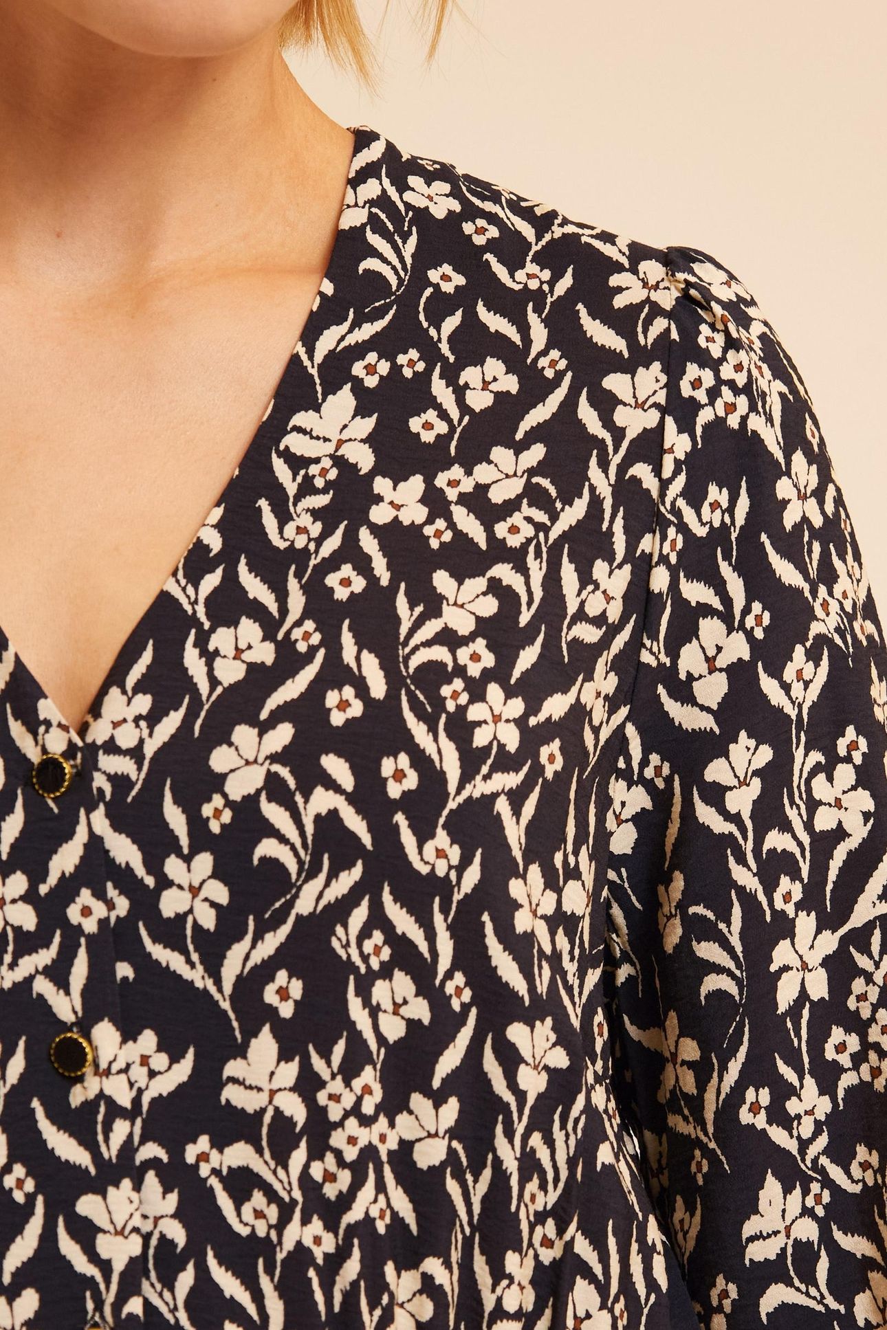 BLACK DRESS WITH ORCHID PRINT 6