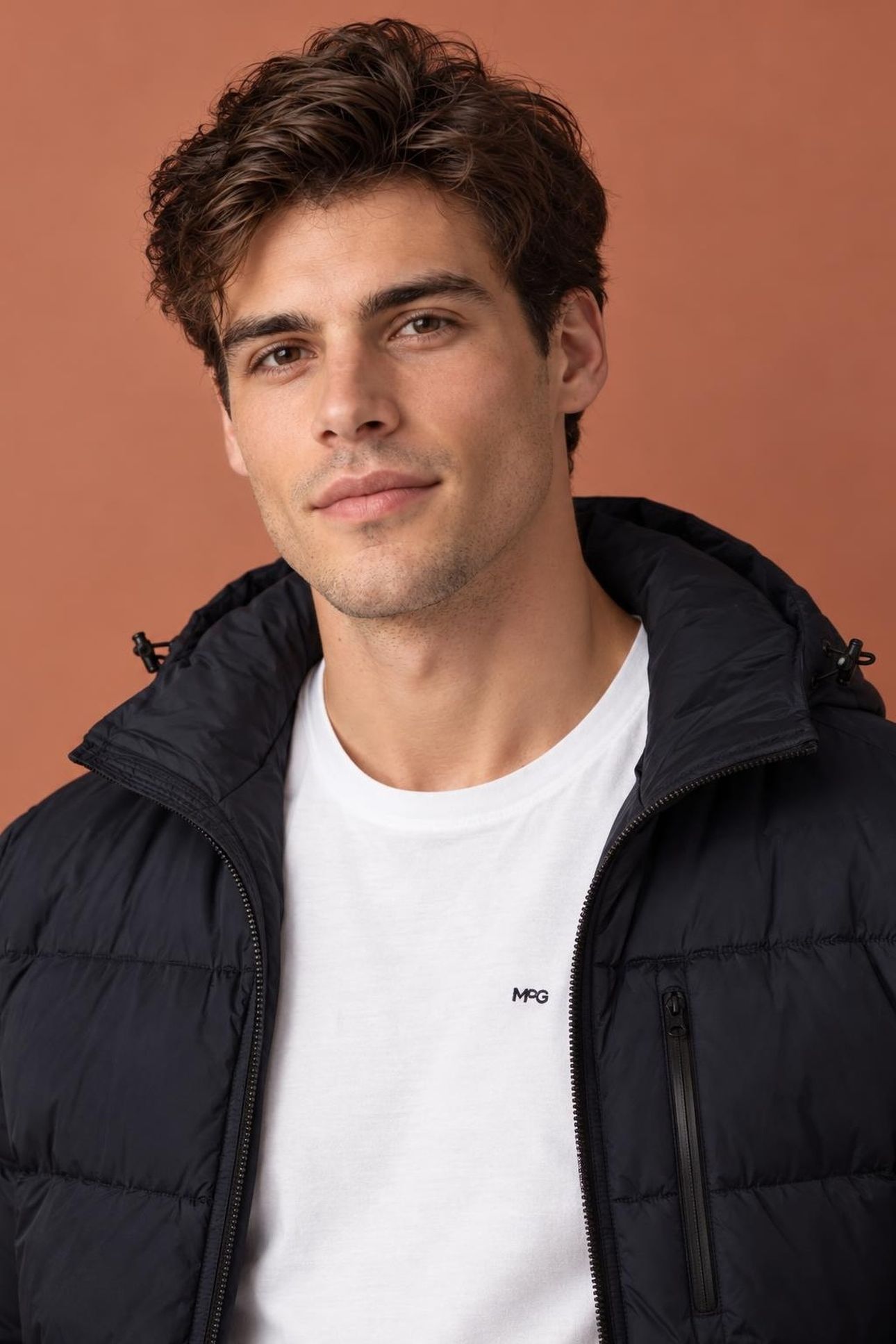HOODED BOMBER JACKET NAVY 9