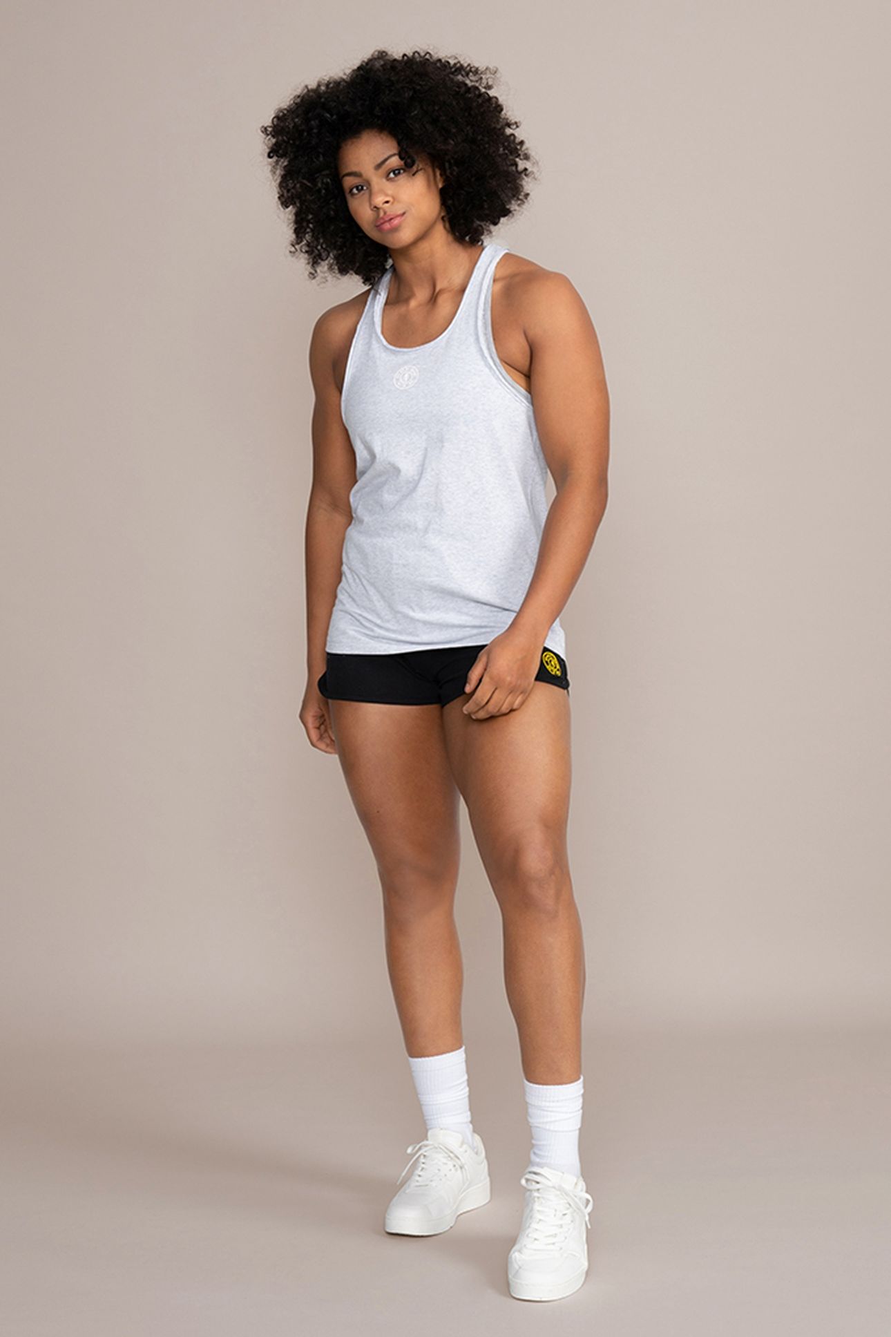 LADIES CLASSIC TANK WEIGHT PLATE GREY 2