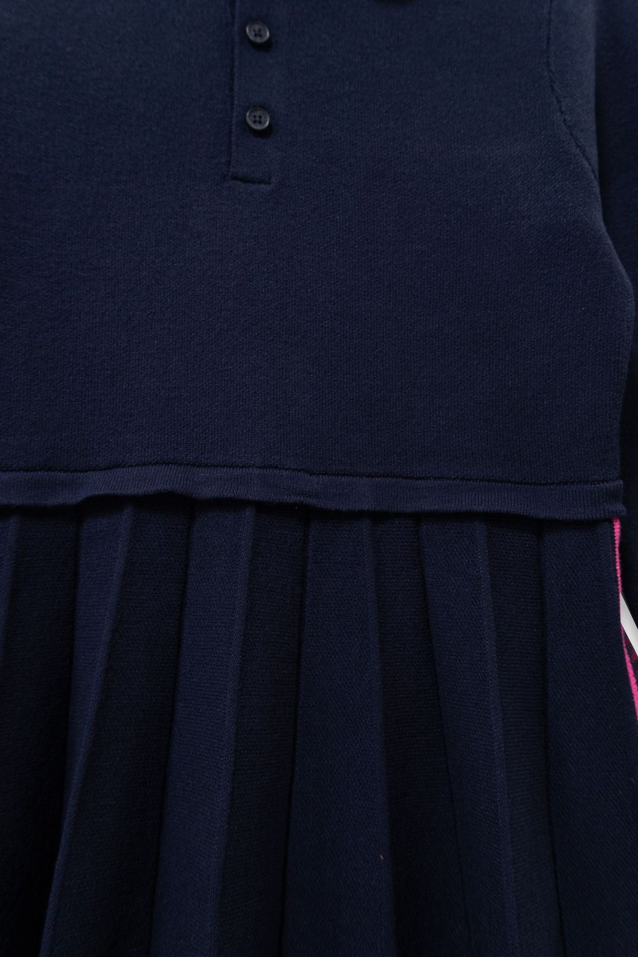 GIRLS’ NAVY KNIT PLEATED LONG-SLEEVED DRESS 4