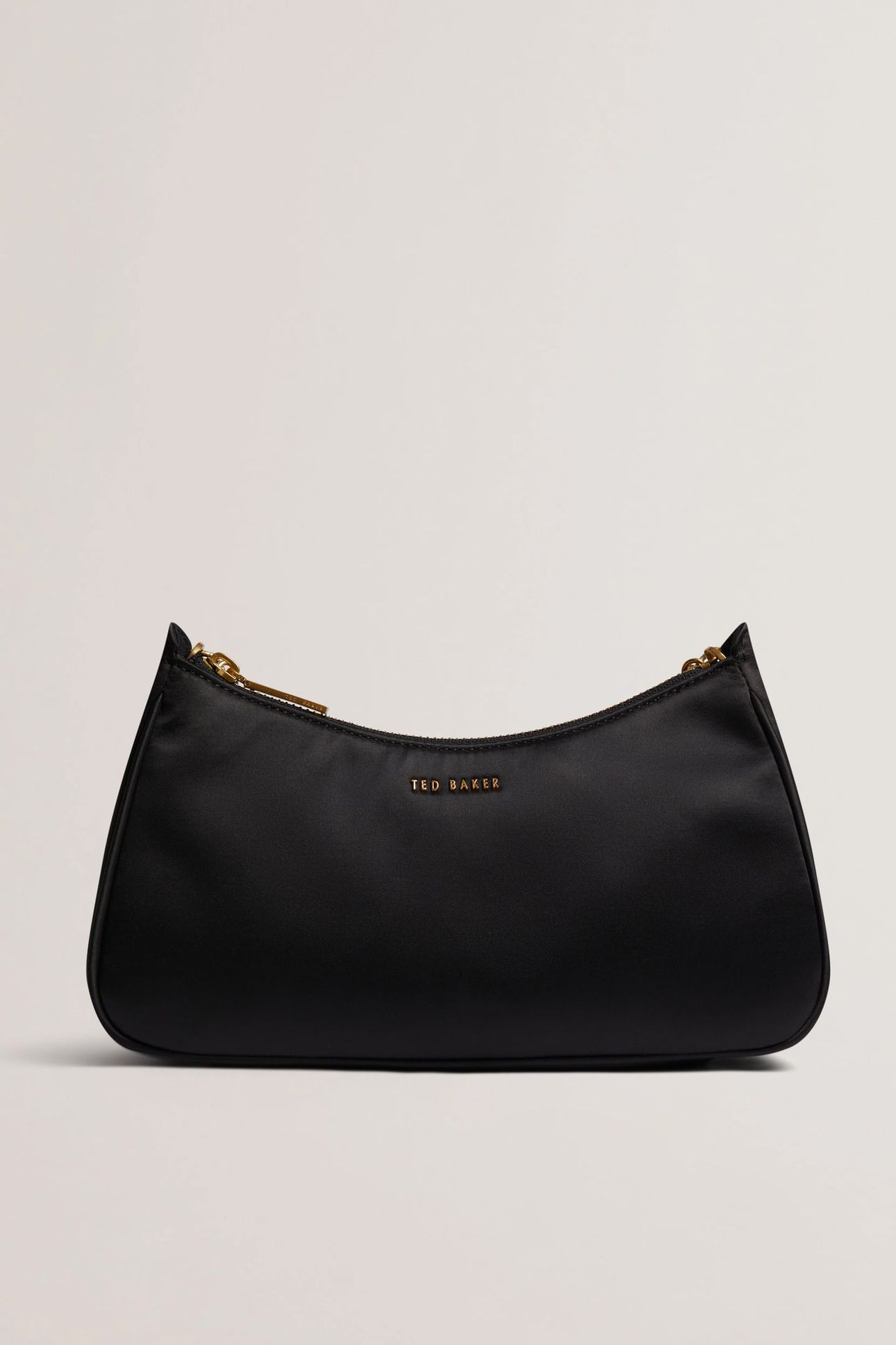 AGNISE CHAIN DETAIL SATIN SHOULDER BAG BLACK 2