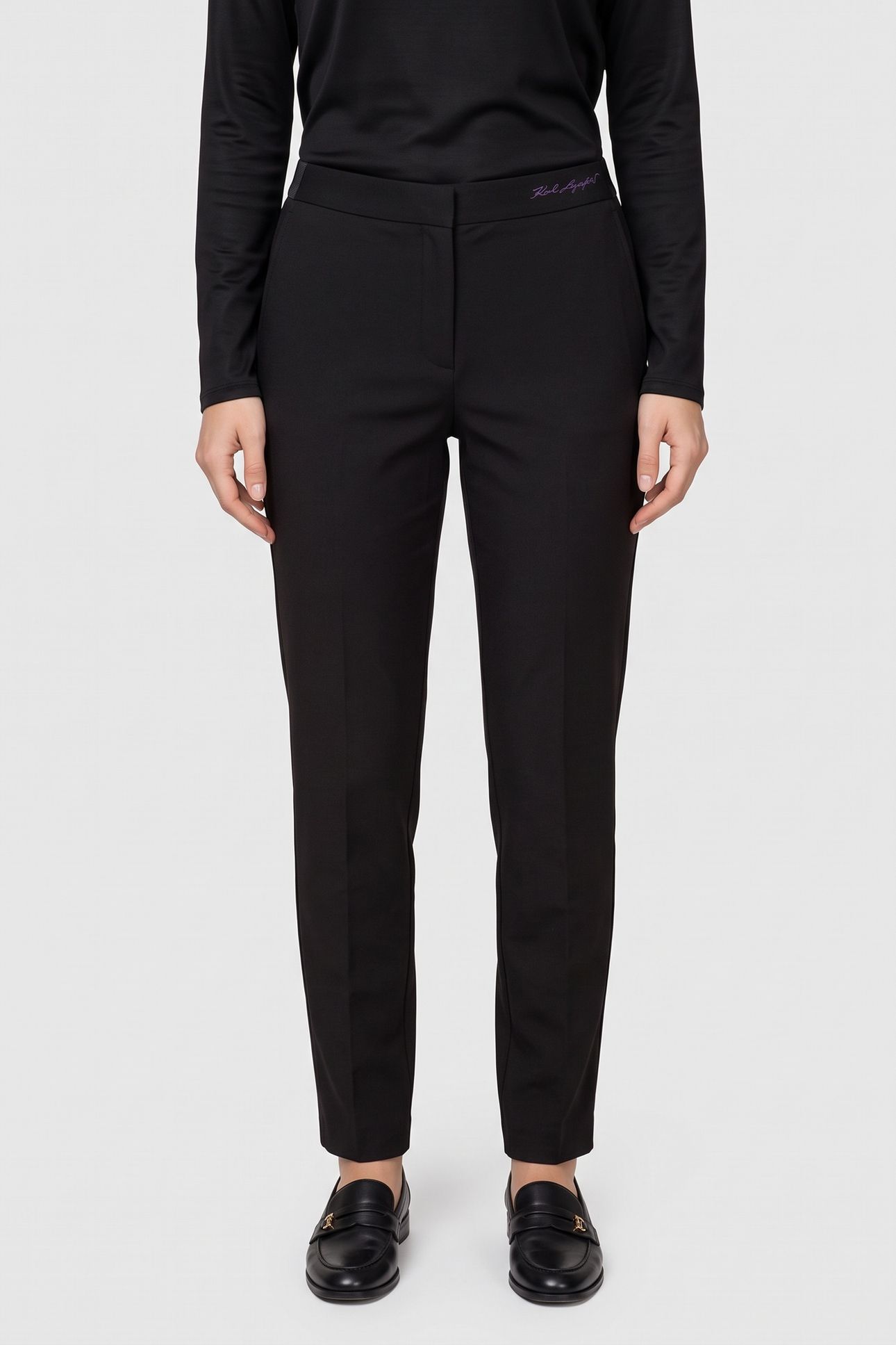 ELASTIC WAIST PUNTO PANTS BLACK 2