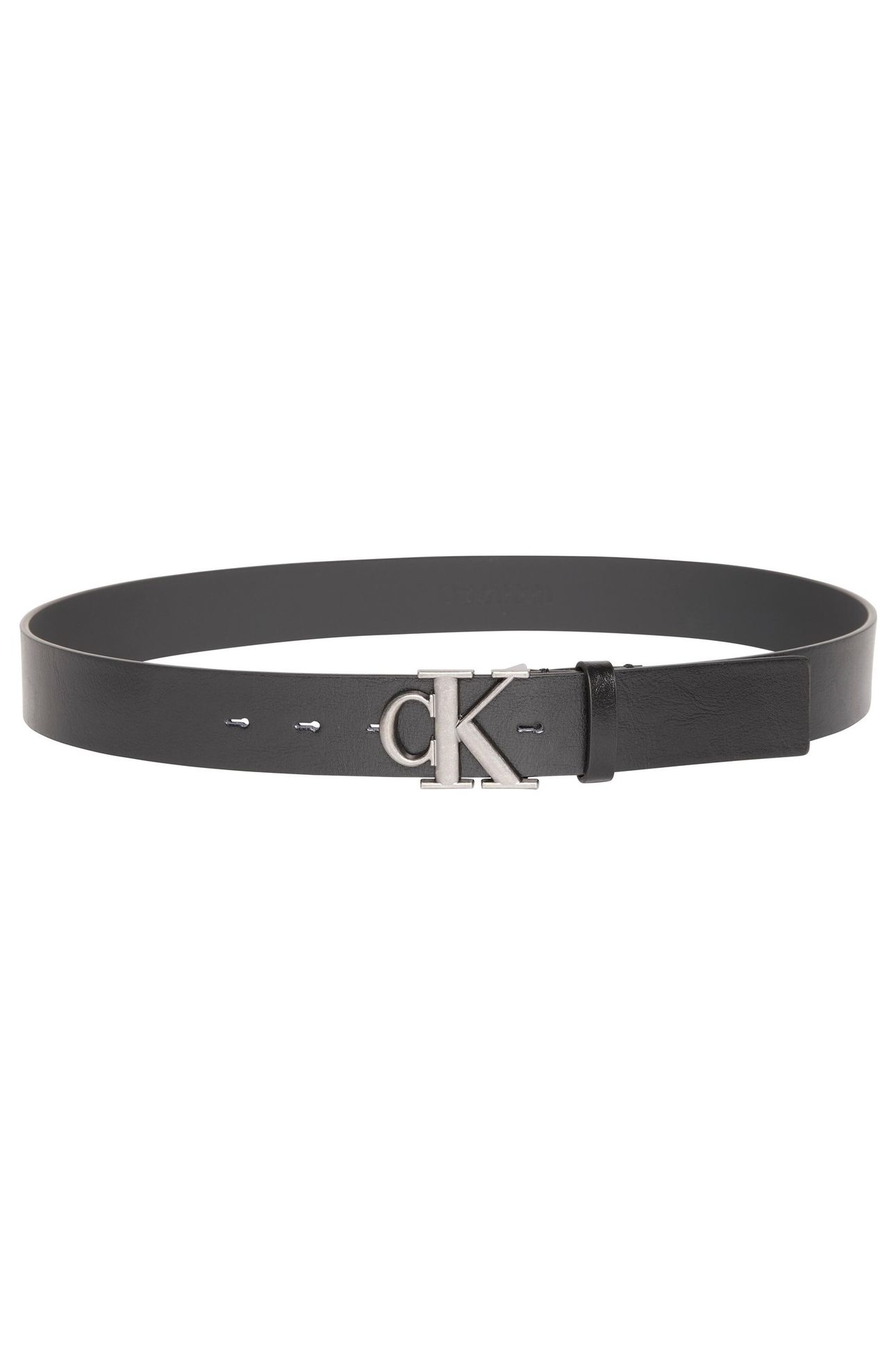 CK BUCKLE TUMBLED 35 BELT BLACK/ANTIQUE SILVER 4