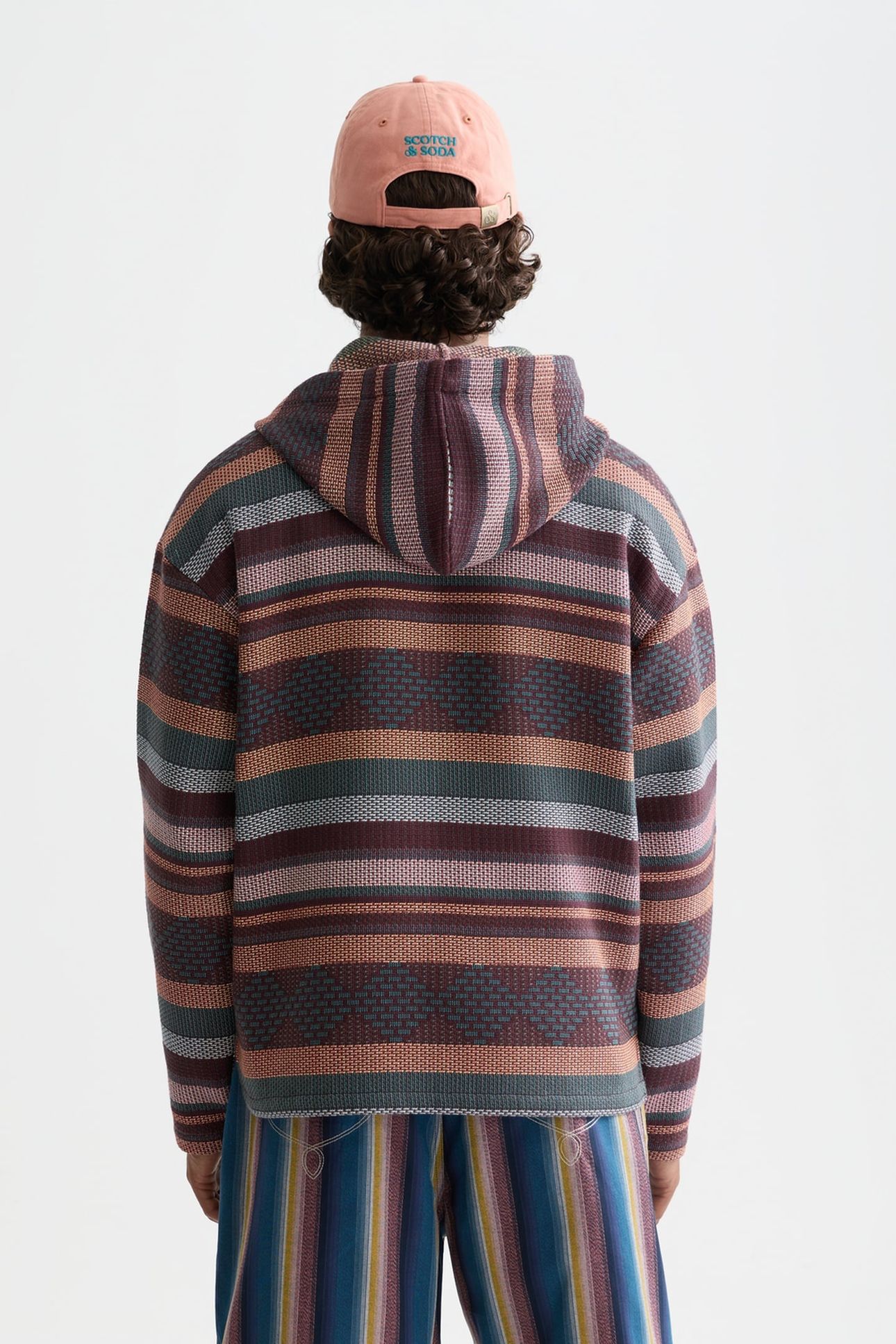 JACQUARD RELAXED-FIT HOODIE NAVY 2