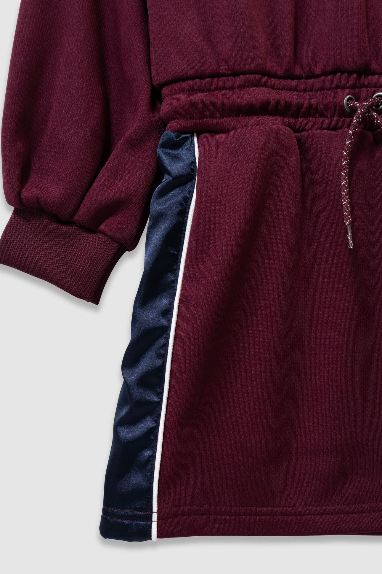 GIRLS’ BURGUNDY DRESS WITH SPORTY SIDE BANDS 6