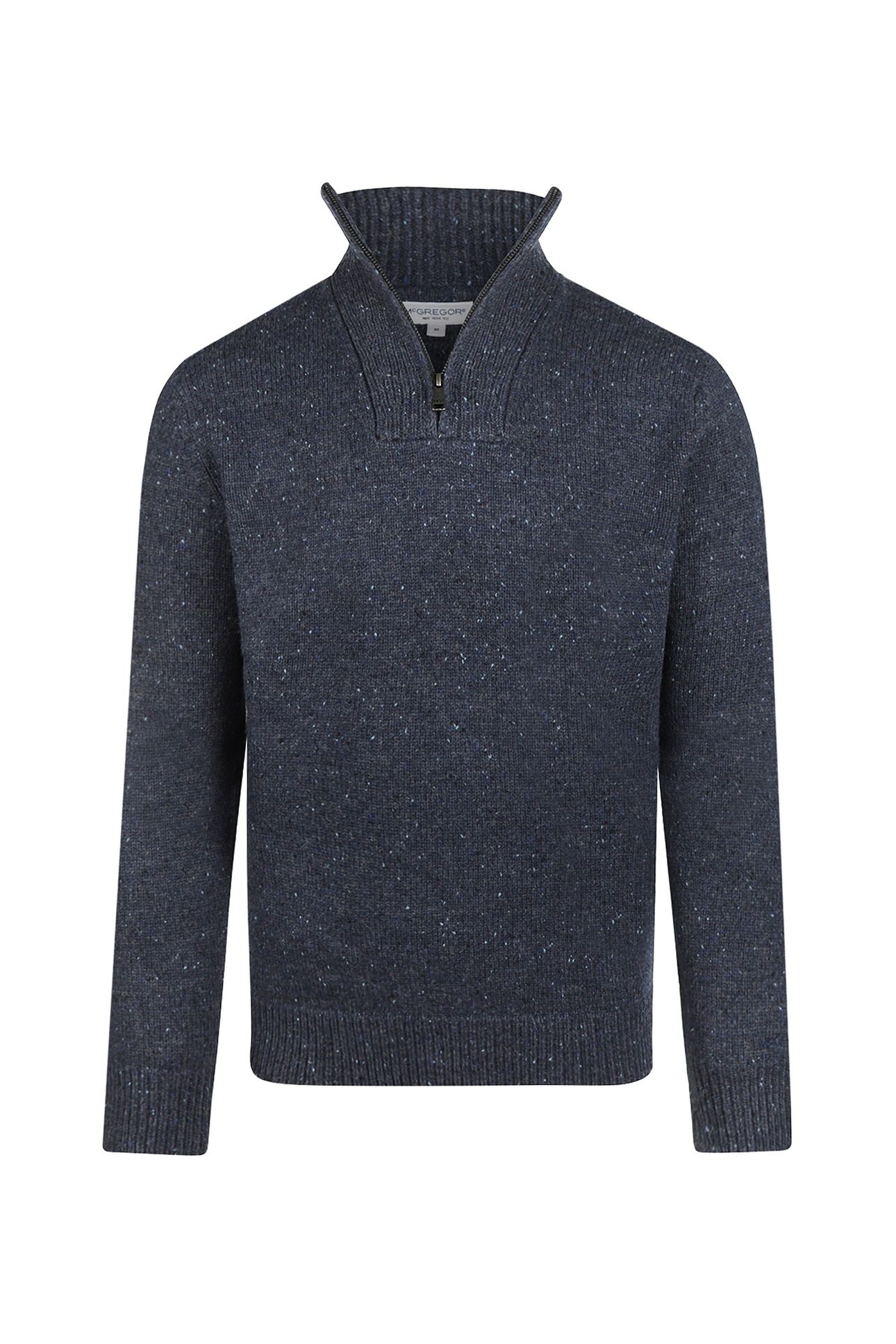 ZIP MOCK FISHERMANS SWEATER NAVY 3
