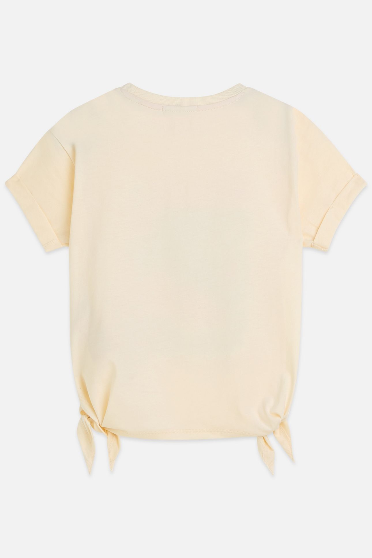 GIRLS FRONT ARTWORK RELAXEDFIT KNOTTED TSHIRT LIGHT BEIGE 2