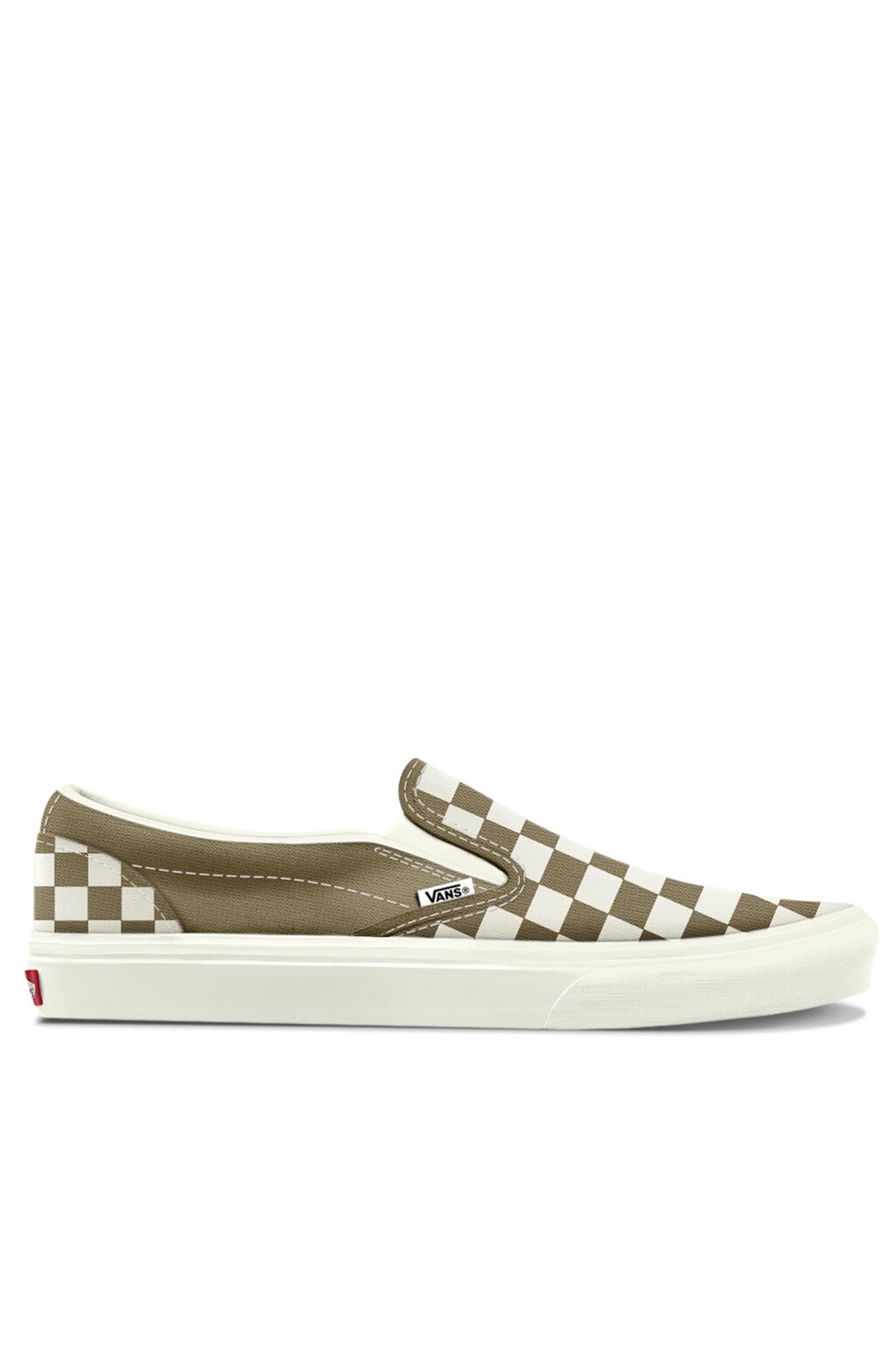 UNISEX CLASSIC SLIP-ON COLOR THEORY CHECKERBOARD OLIVE BROWN 1