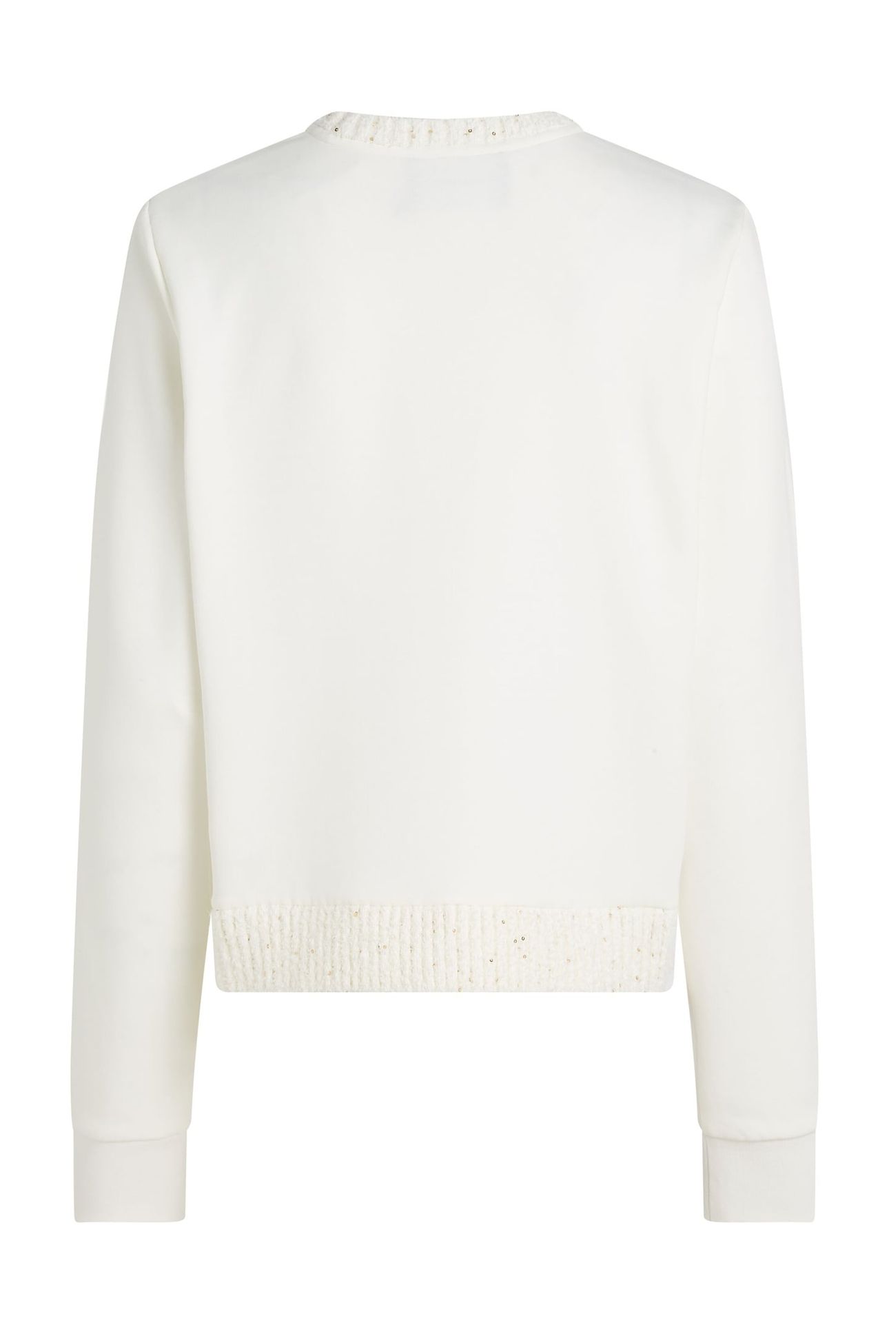 BOUCLE KNIT MIX SWEATSHIRT CANNOLI CREAM 5