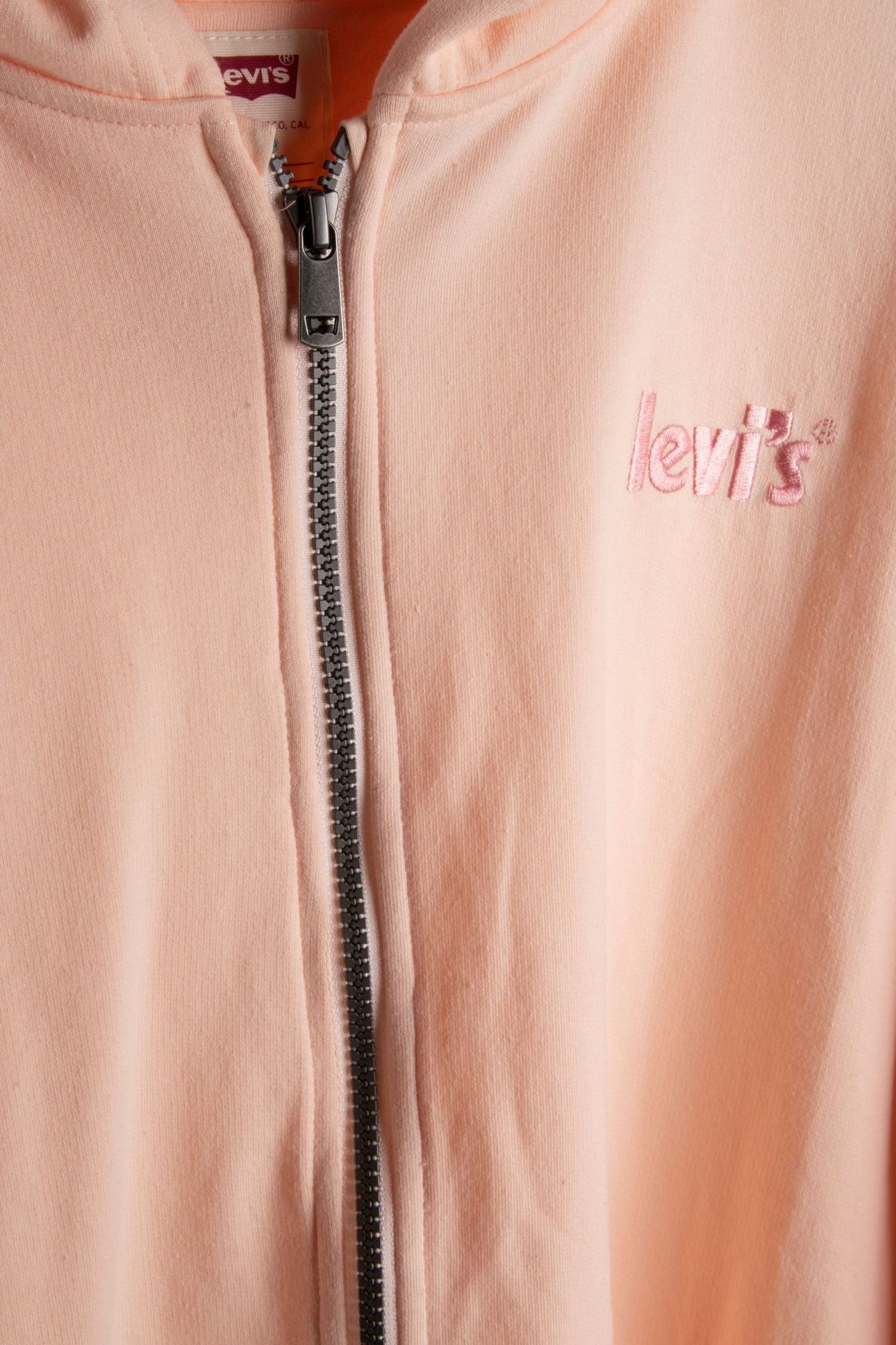 GIRLS OVERSIZED ZIP UP HOODIE PALE PEACH 4