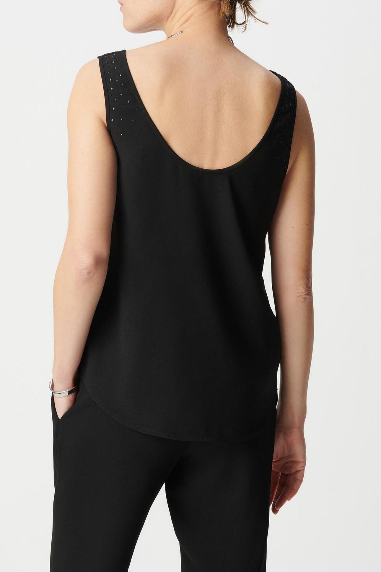 BLACK RECYCLED STUDDED FRONT/BACK REVERSIBLE TOP 2