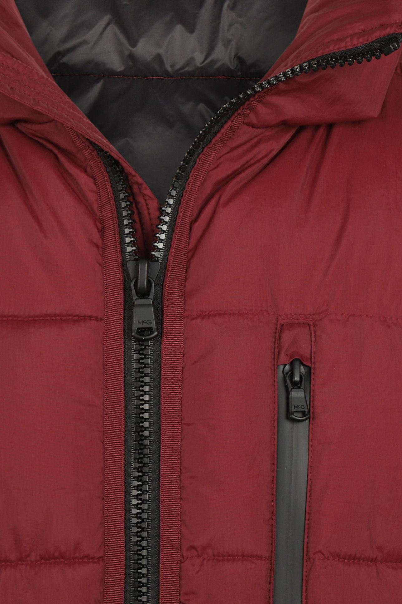 HOODED BOMBER JACKET BURGUNDY 5