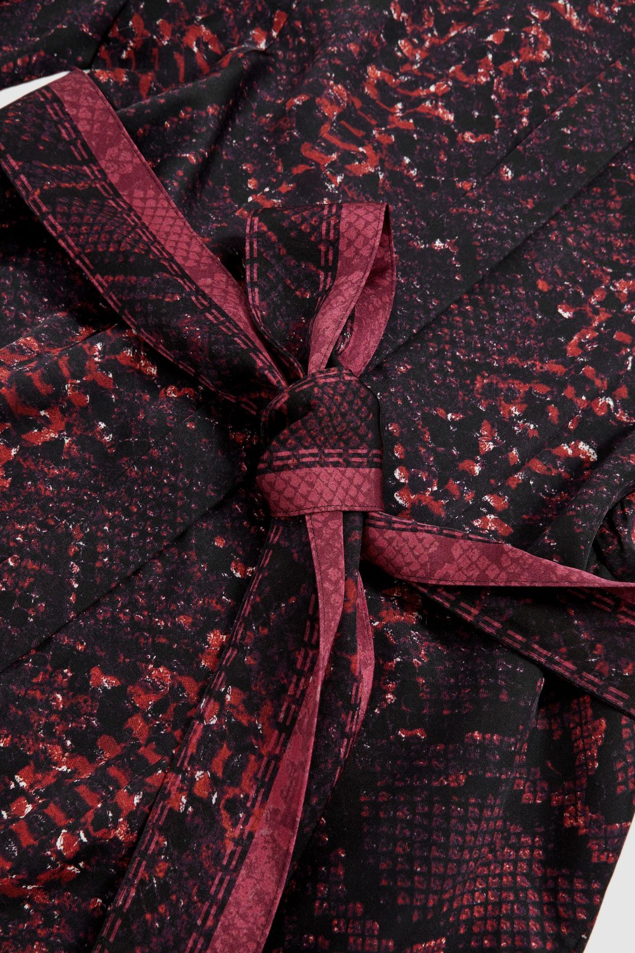 SNAKE PRINT MIDI DRESS BURGUNDY/BLACK 6
