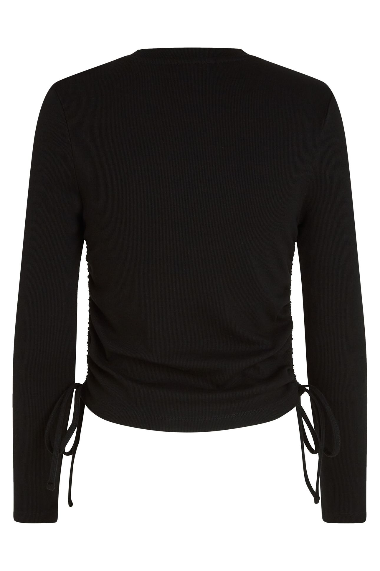 KLJ RUCHED RIBBED TOP BLACK 5