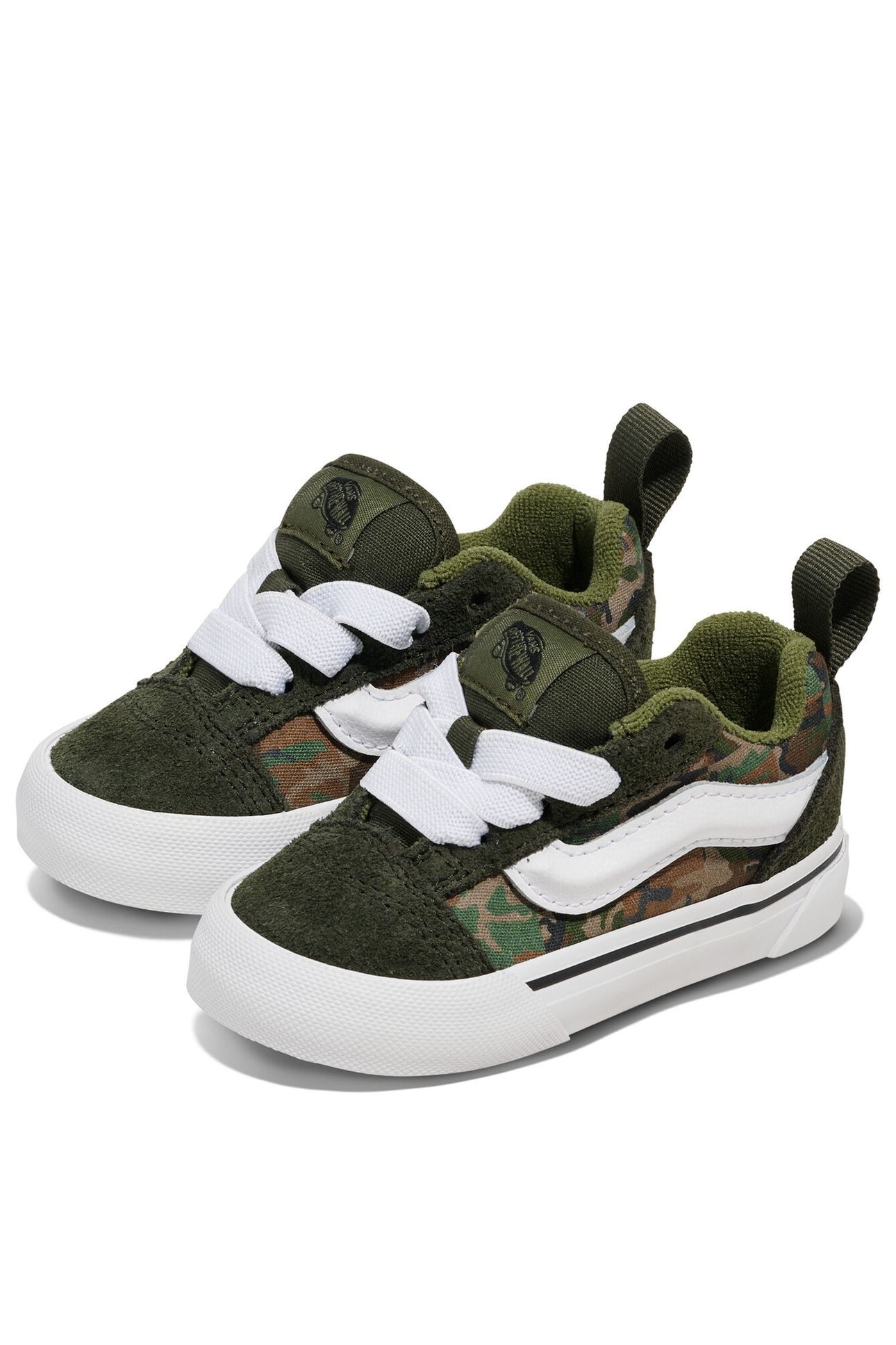 TODDLER KNU SKOOL ELASTIC LACE CHECK CAMO GREEN 3