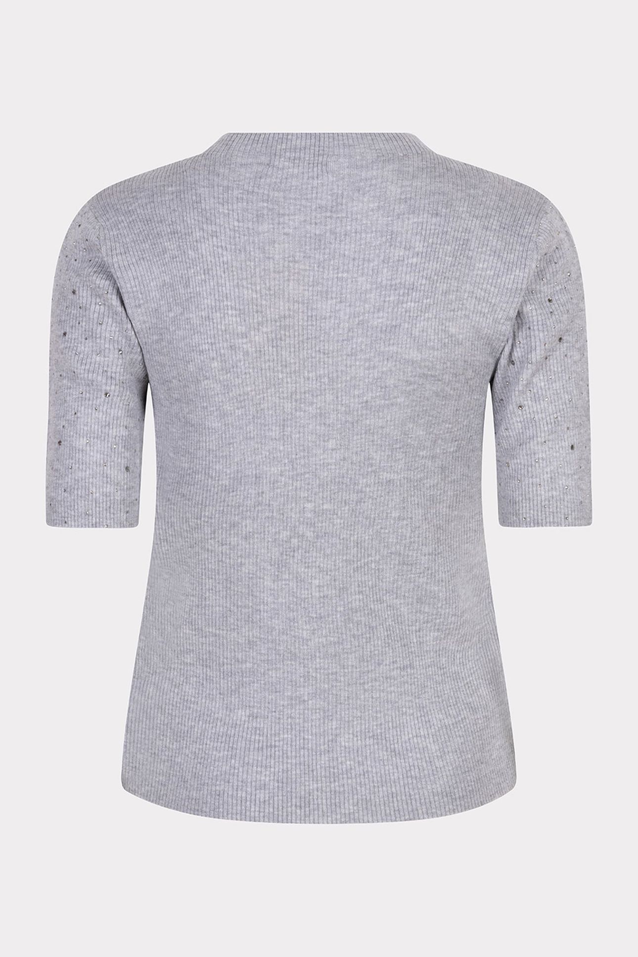 TOP RIB S/SLVE STUDS LIGHT GREY MELANGE 5
