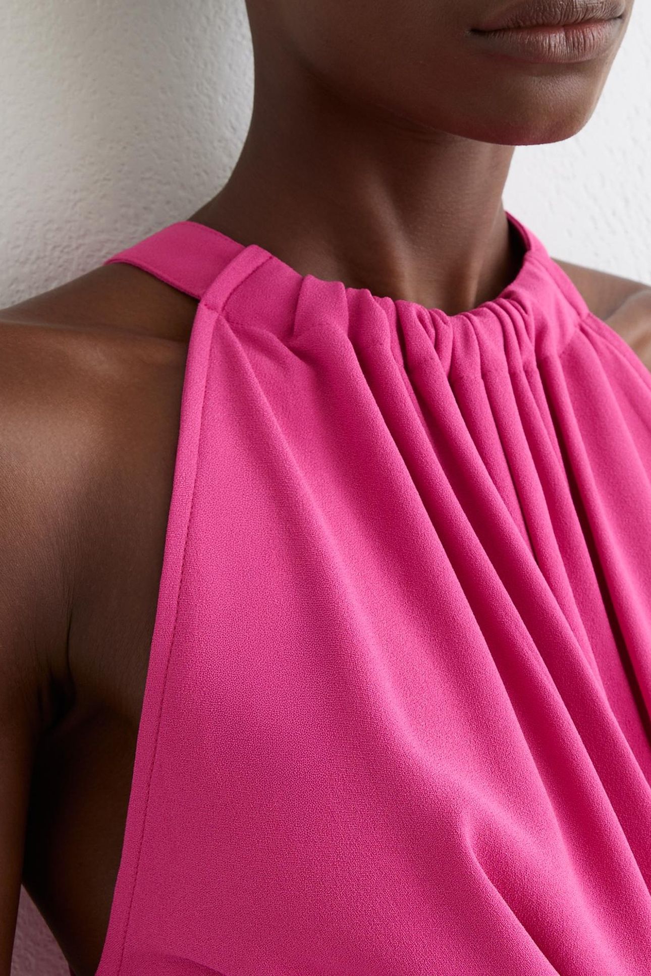 DRAPE DETAIL OCCASION MIDI DRESS RASPBERRY PINK 7