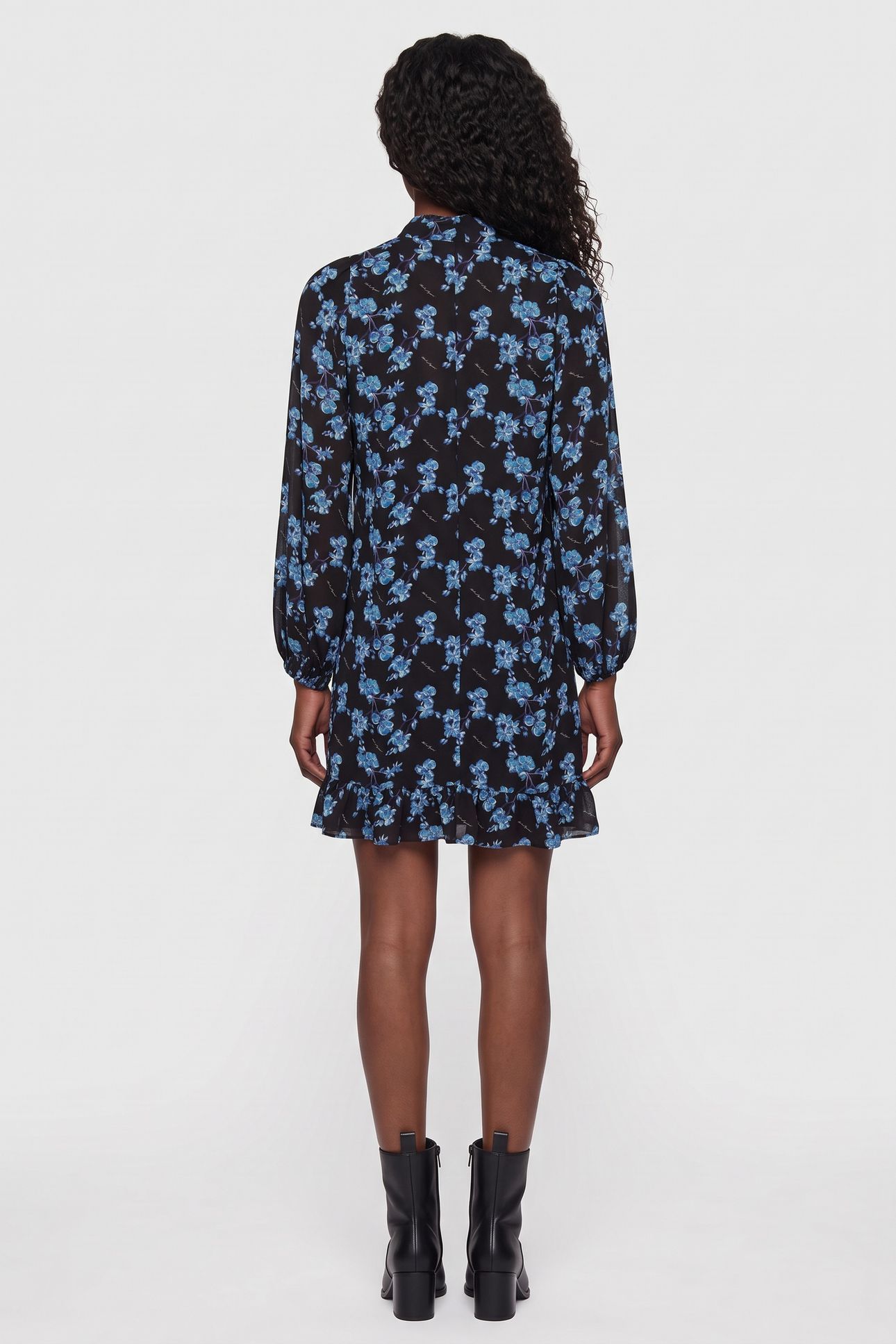 ORCHID FEMININE DRESS BLUE ORCHID PRINT 2