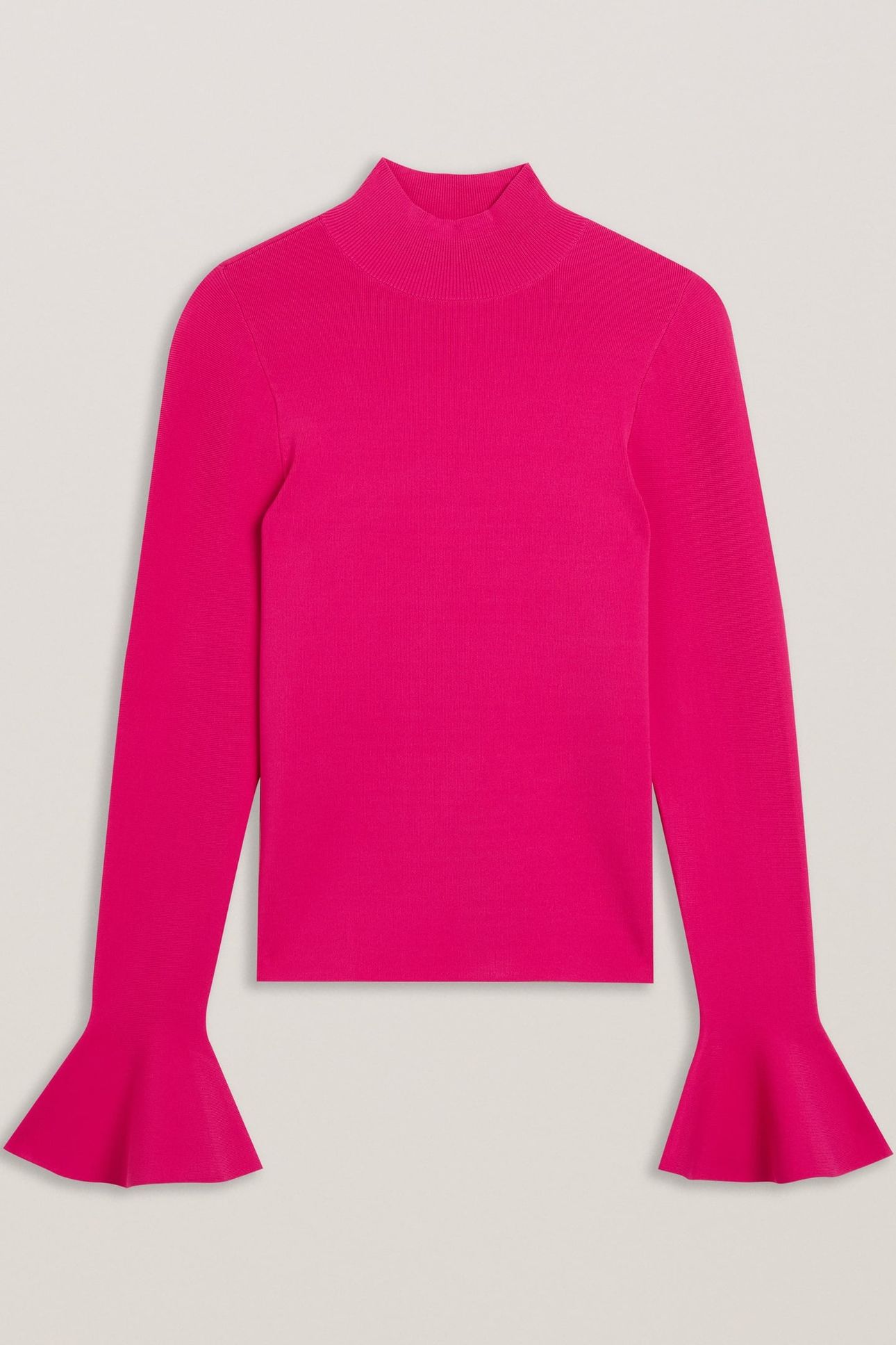 LAYNHA HIGH NECK KNITTED FRILL SLEEVE FUCHSIA 3