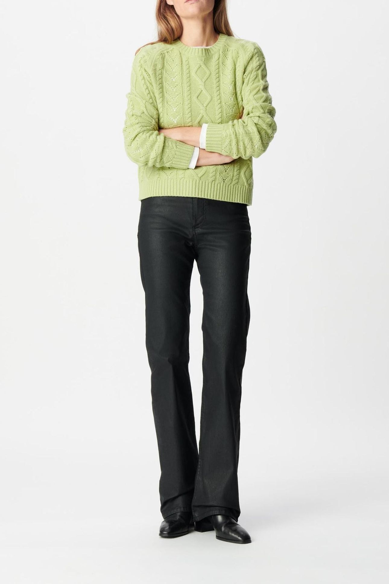 CABLE KNIT MERINO WOOL SWEATER WITH ROUND NECK 3