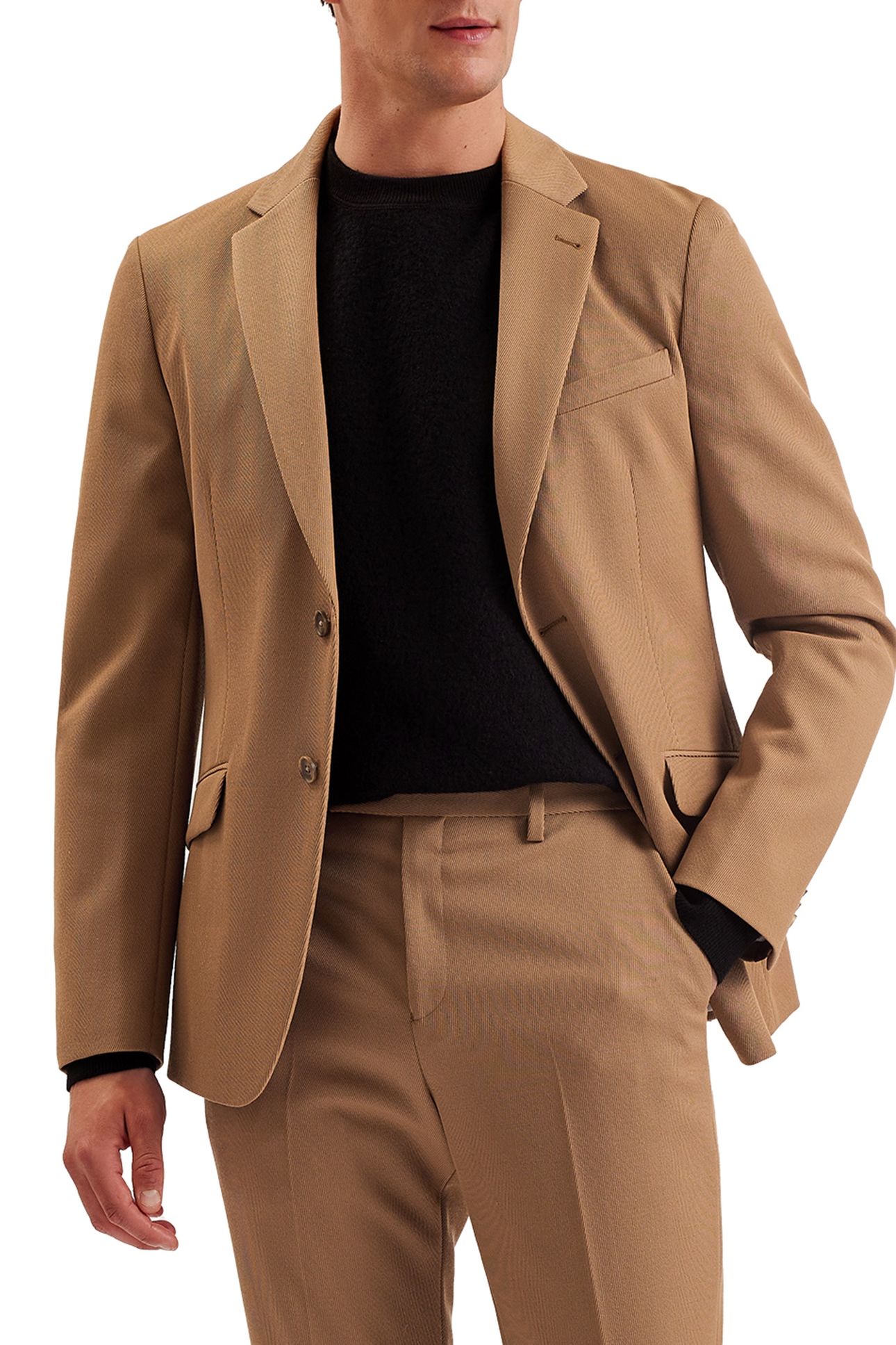 MMJ NALFANJ CAVALRY TWILL SB2 BLAZER TAN 1