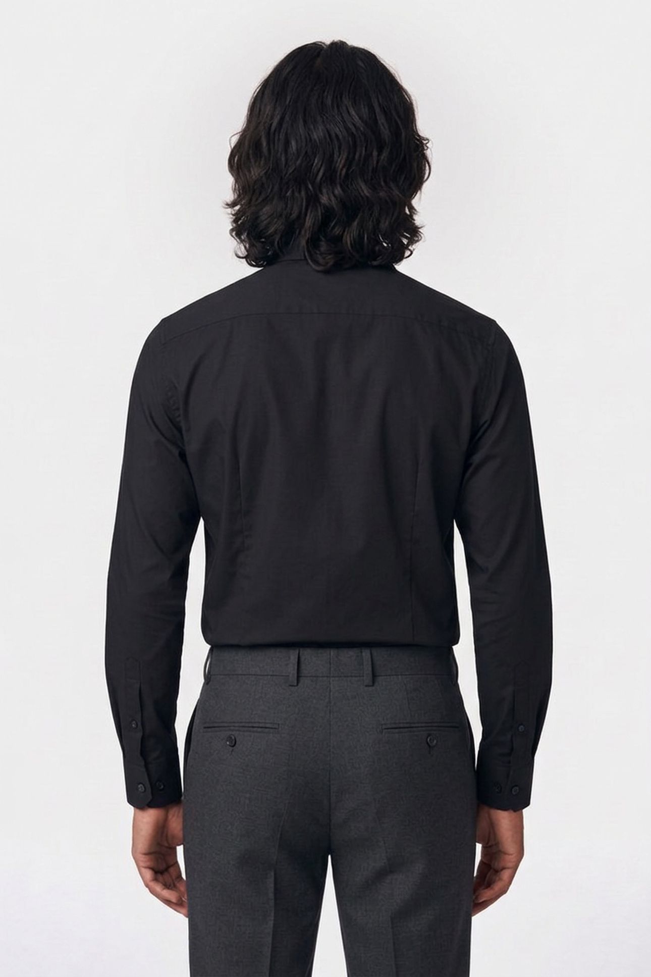 SLIM ESSENTIAL POPLIN SHIRT BLACK 2
