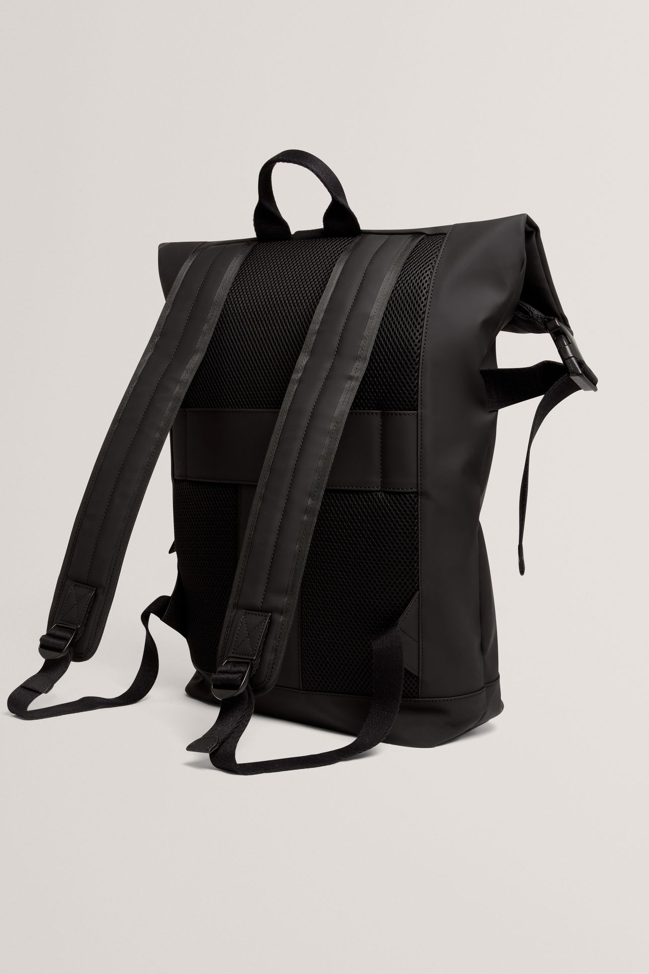 RUBBERISED PU BACKPACK BLACK 2