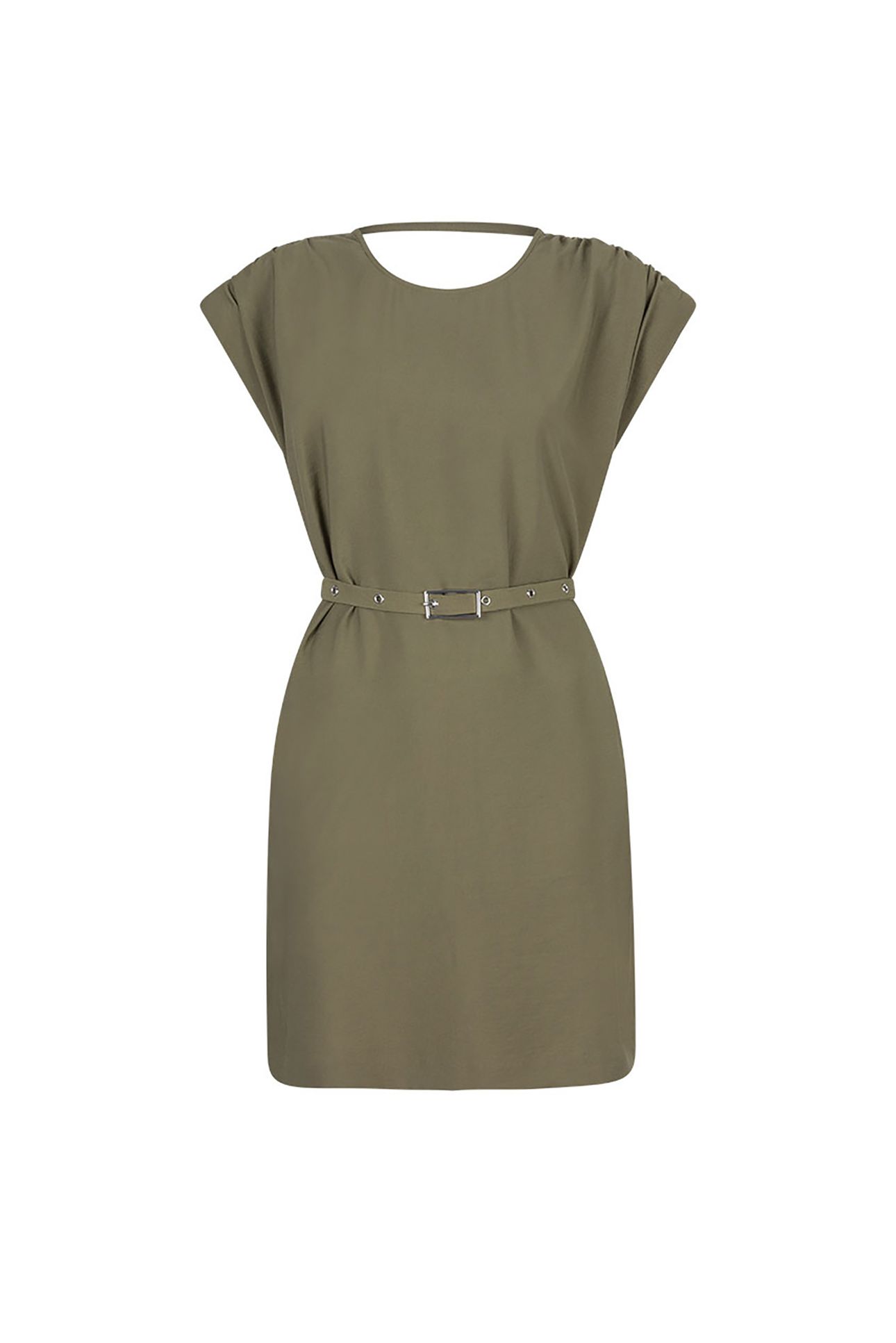 BLAIDY BELTED MINI DRESS OLIVE GLOW 3