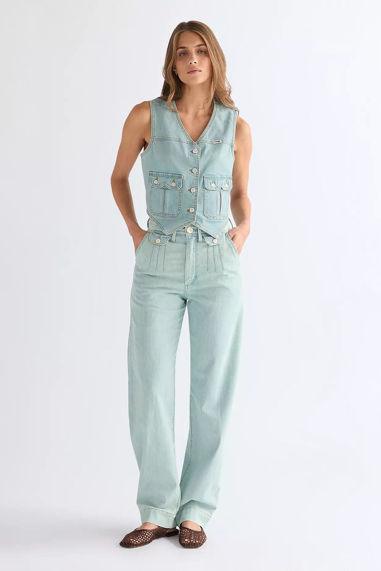 SLEEK BARREL PALE DENIM JEANS DENIM BLUE 3
