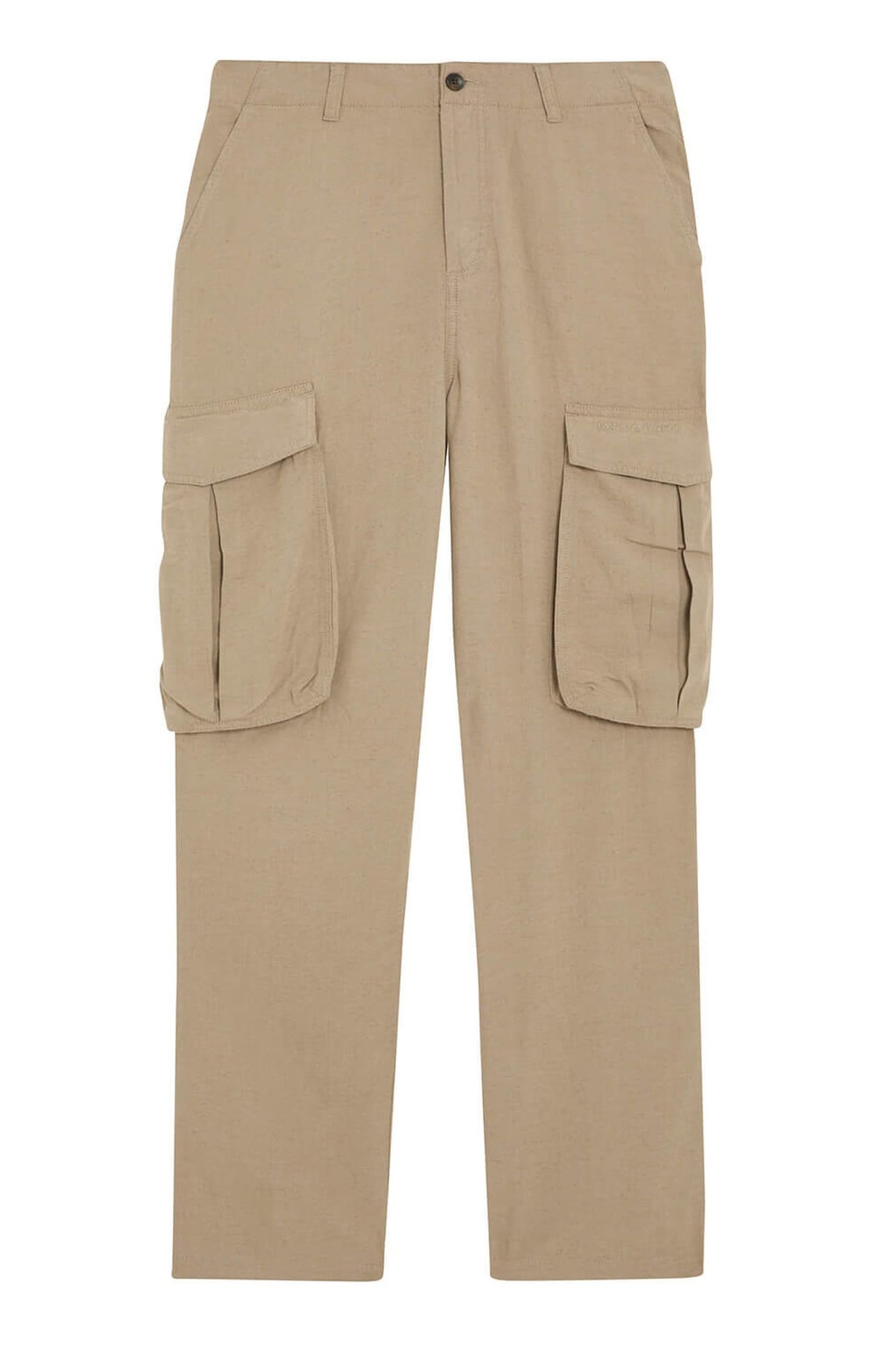 COTTON LINEN CARGO TROUSERS DESERT TAUPE 4