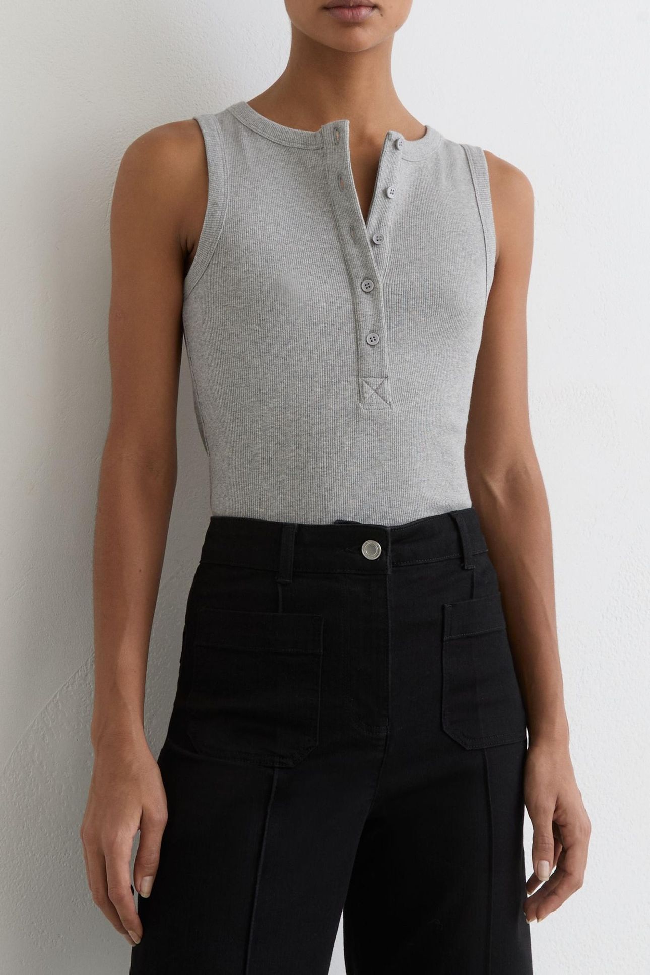 RIB VEST GREY MARL 1
