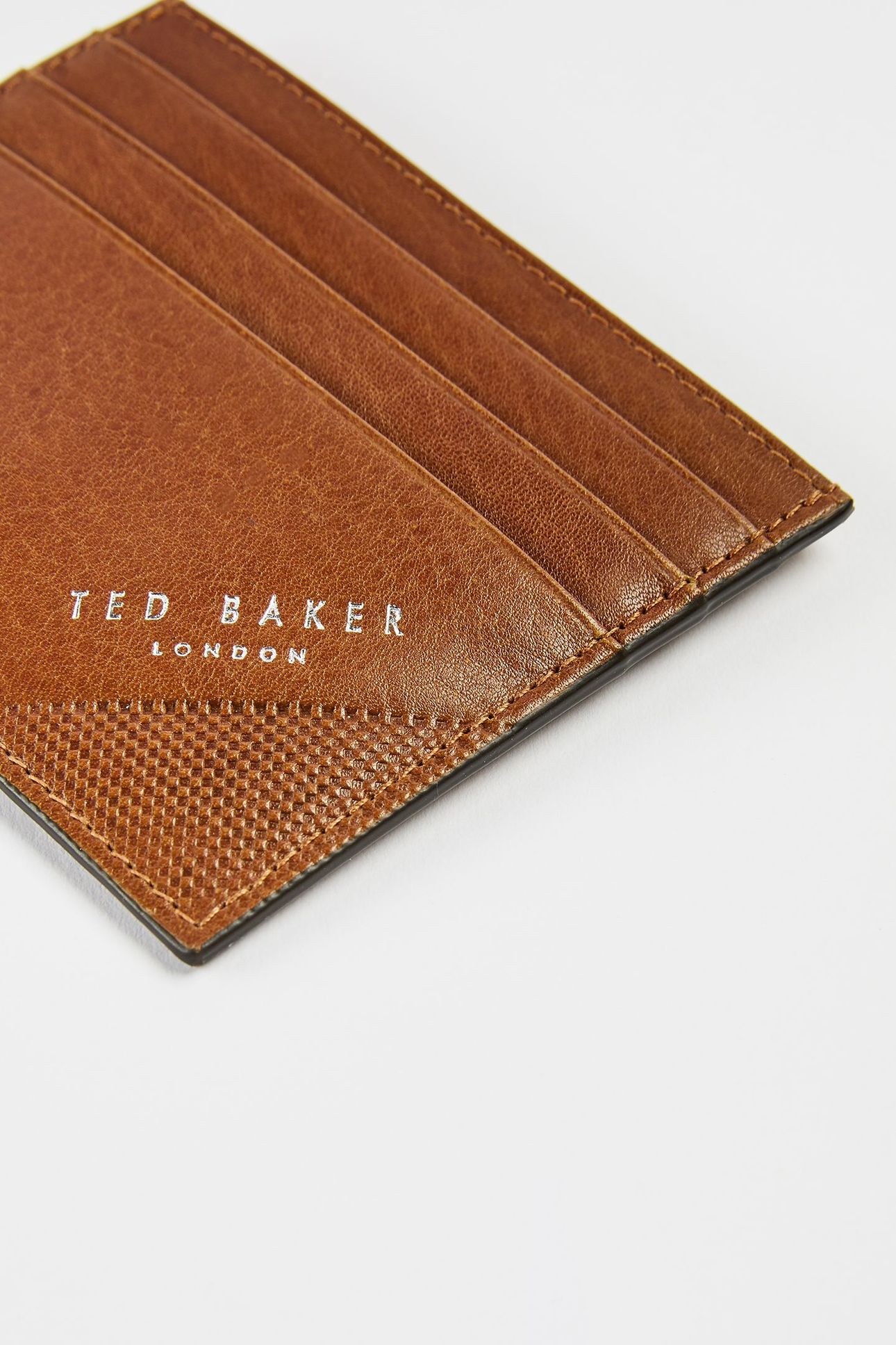 MXW RAFFLE EMBOSSED CORNER LEATHER CARDHOLDER TAN 3