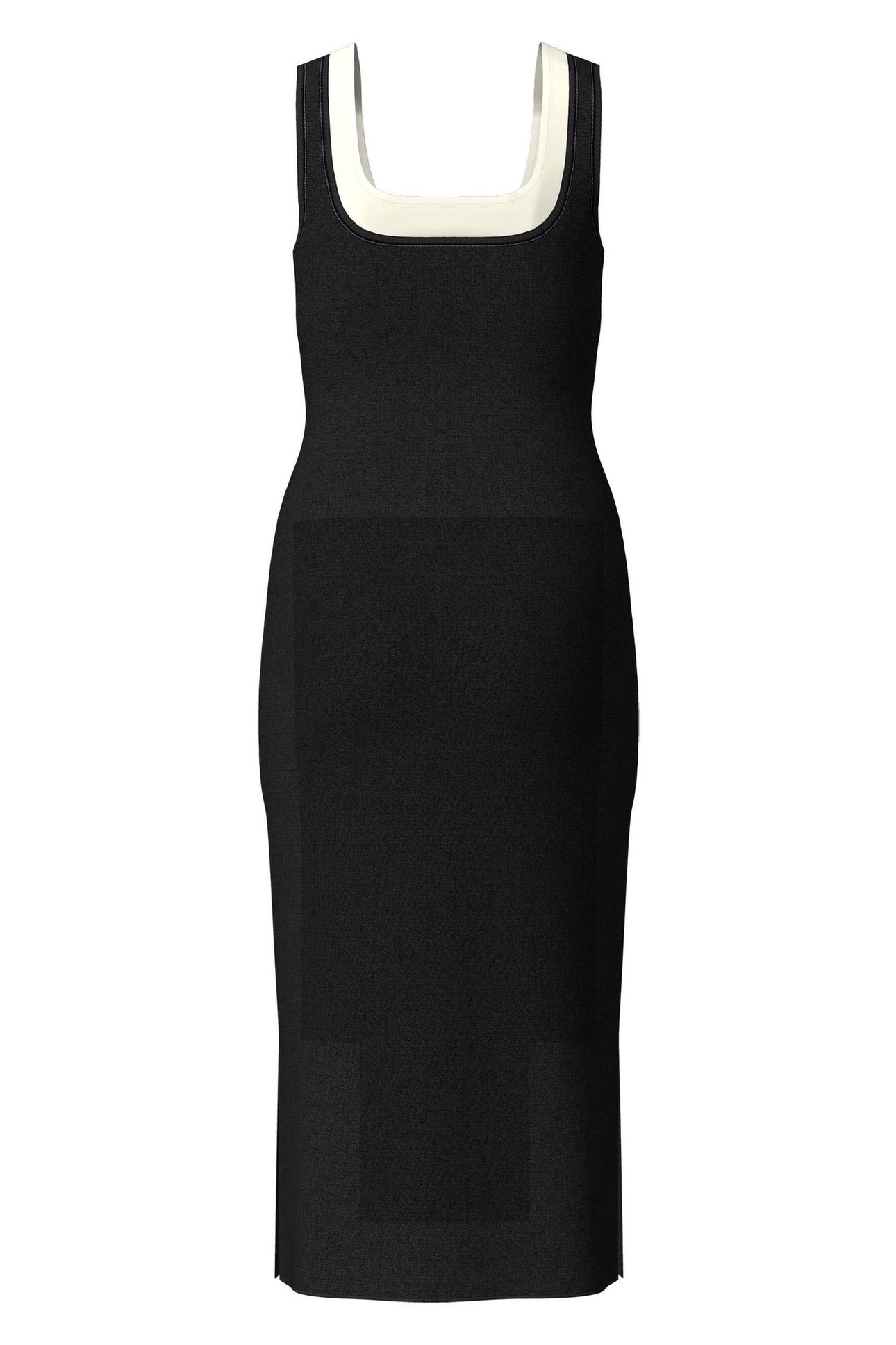 SL INTERLOCK MIDI DRESS BLACK 2