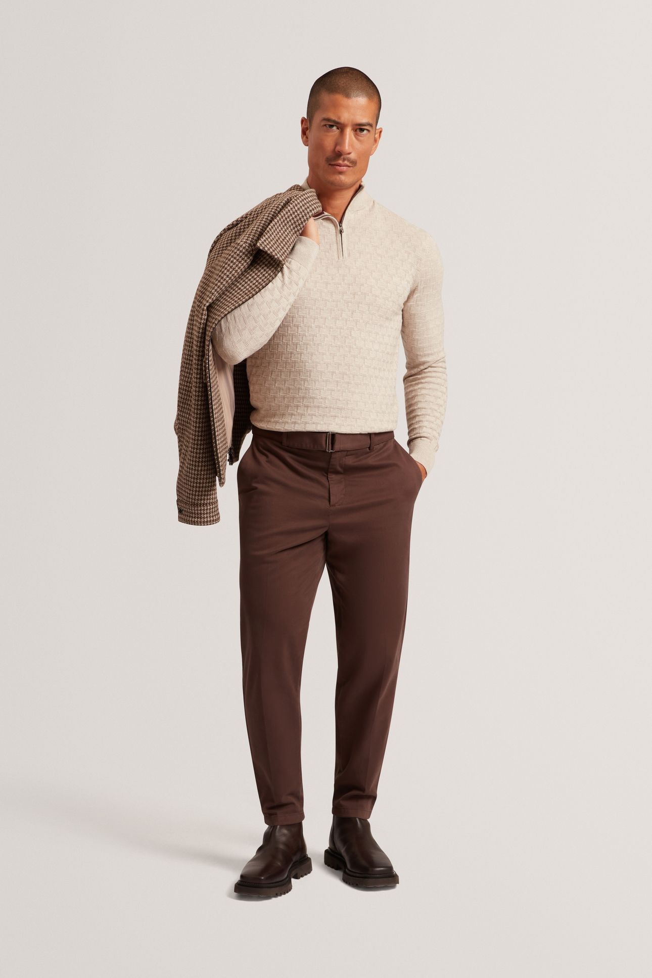 T STITCH HALF ZIP NATURAL 5