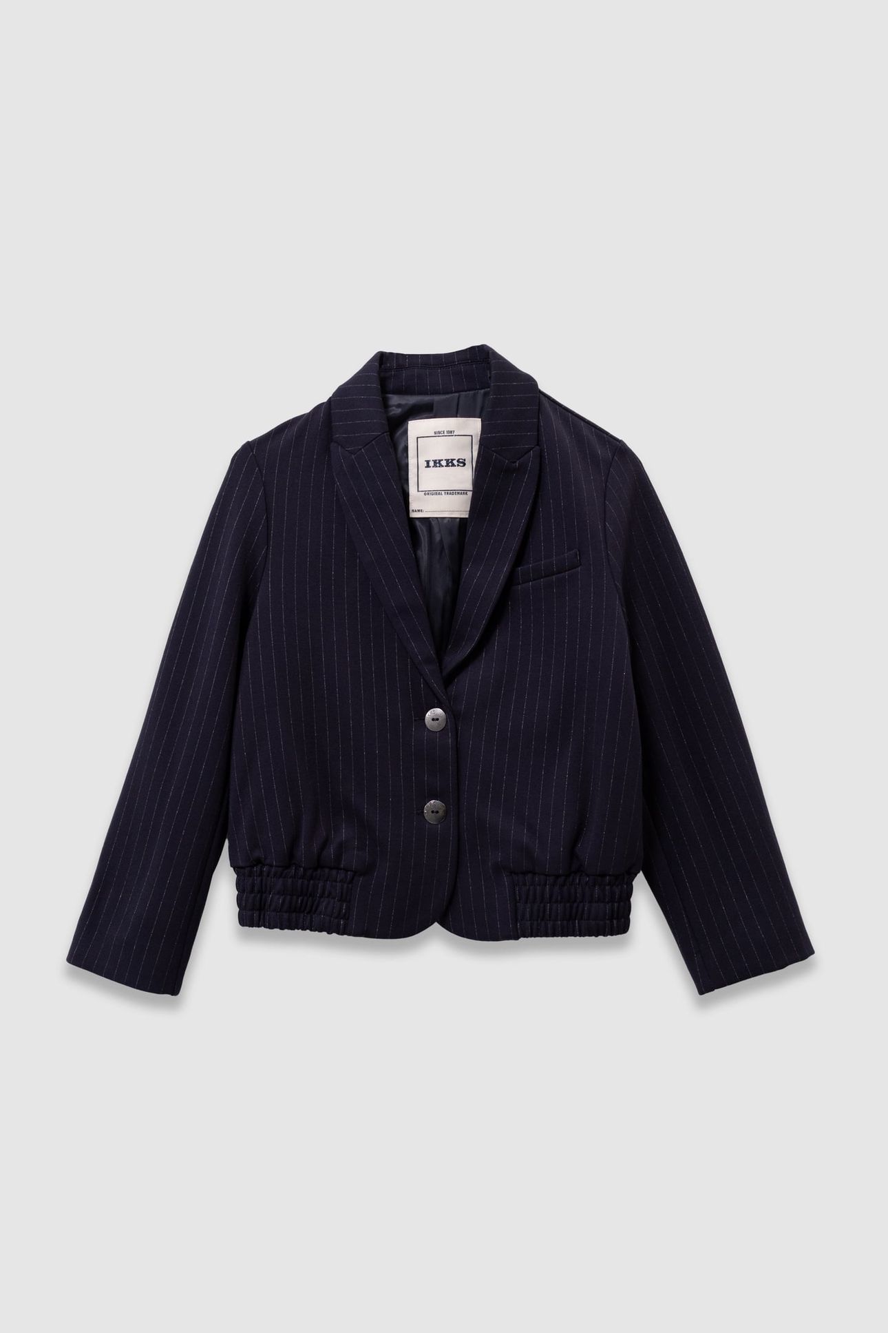 GIRLS’ NAVY PINSTRIPE SUIT JACKET 1