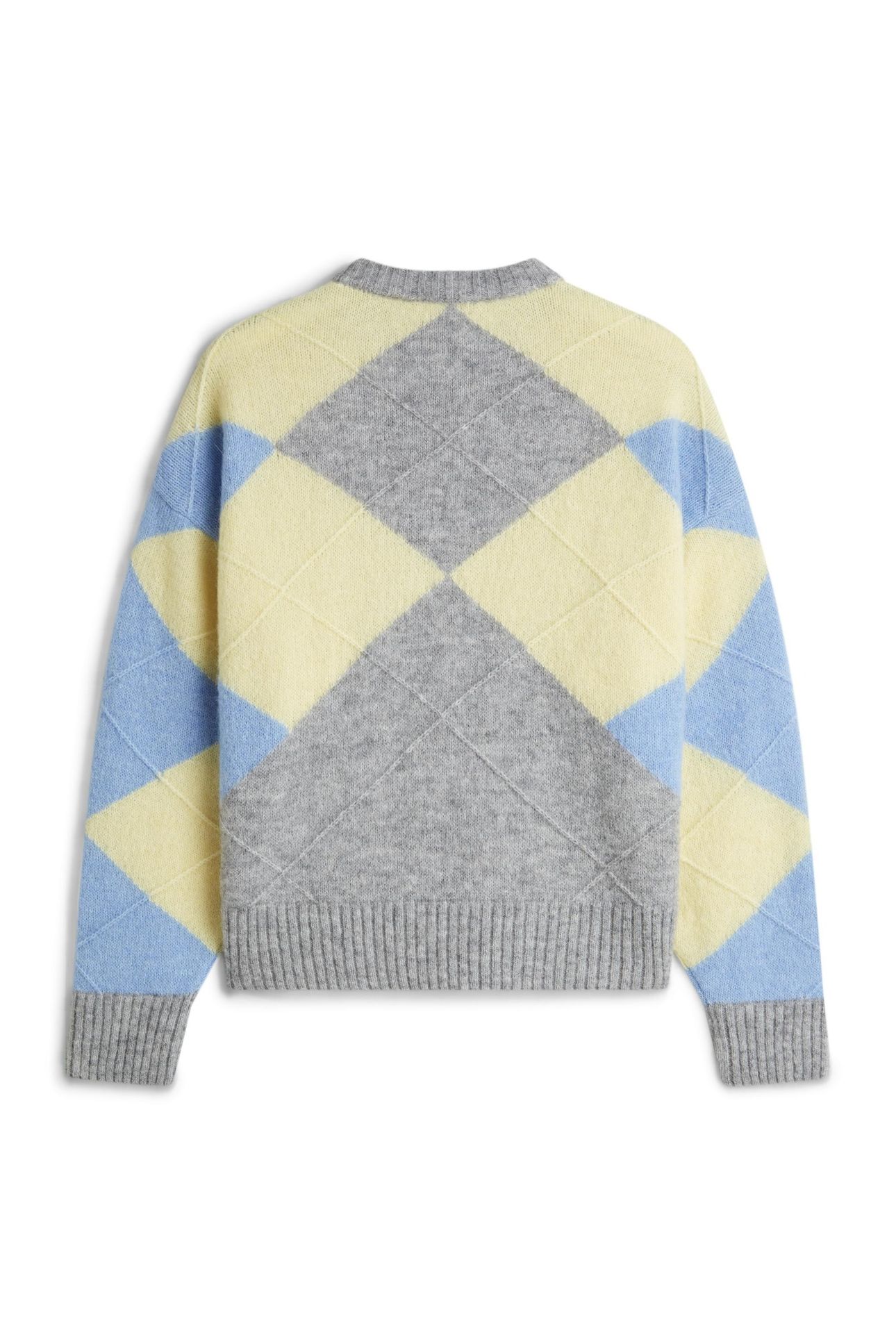 ALPACA BLEND ARGYLE LIGHT GREY HEATHER/YELLOW/BLUE ARGYLE 2
