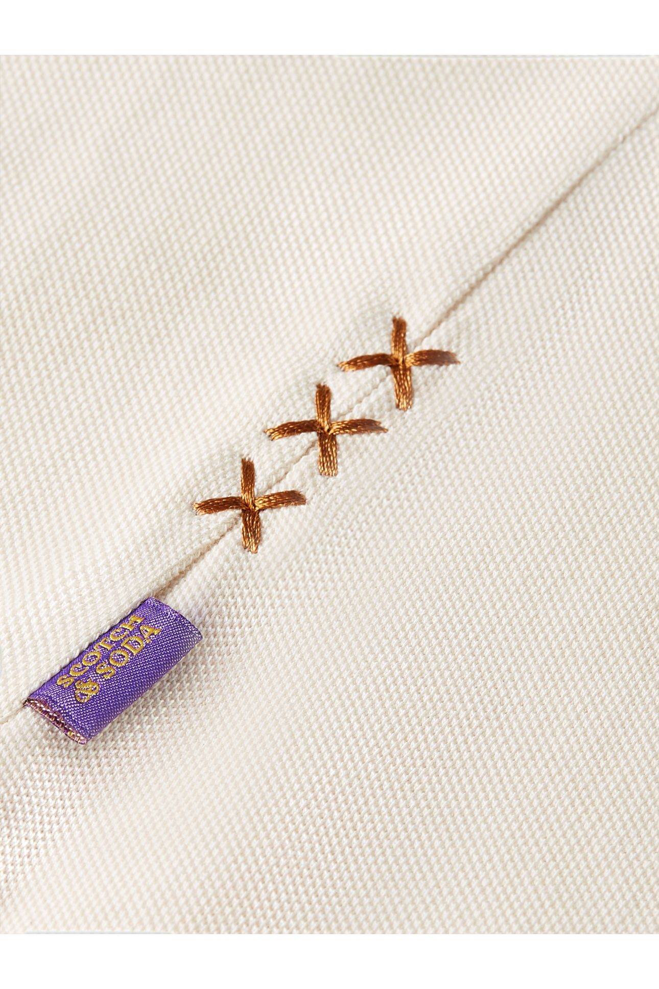 3 CROSSES PIQUE RELAXEDFIT GARMENTDYED POLO LIGHT BEIGE 7