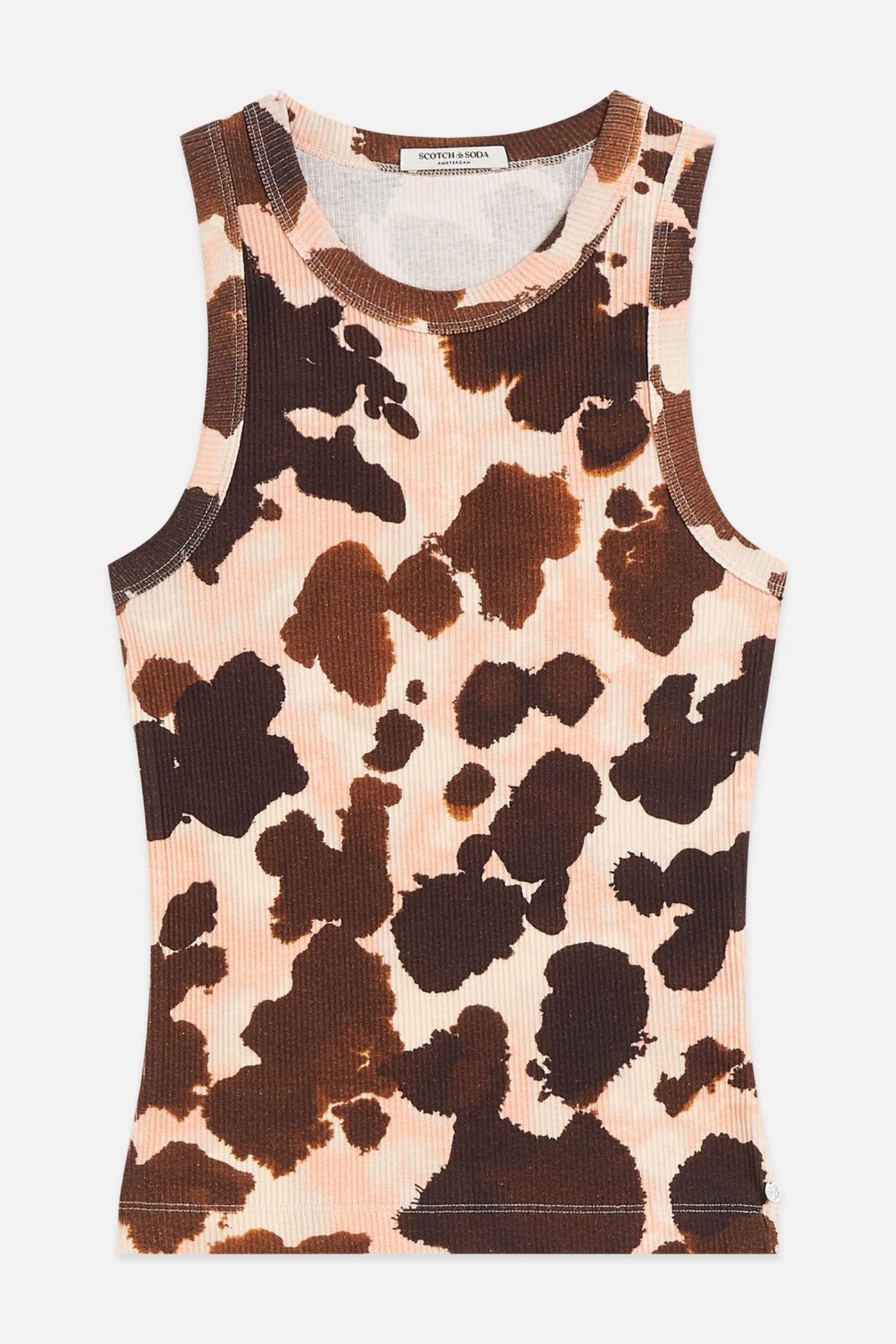ALL OVER PRINTED TANK PAINTERLY ANIMAL EGGNOG 4